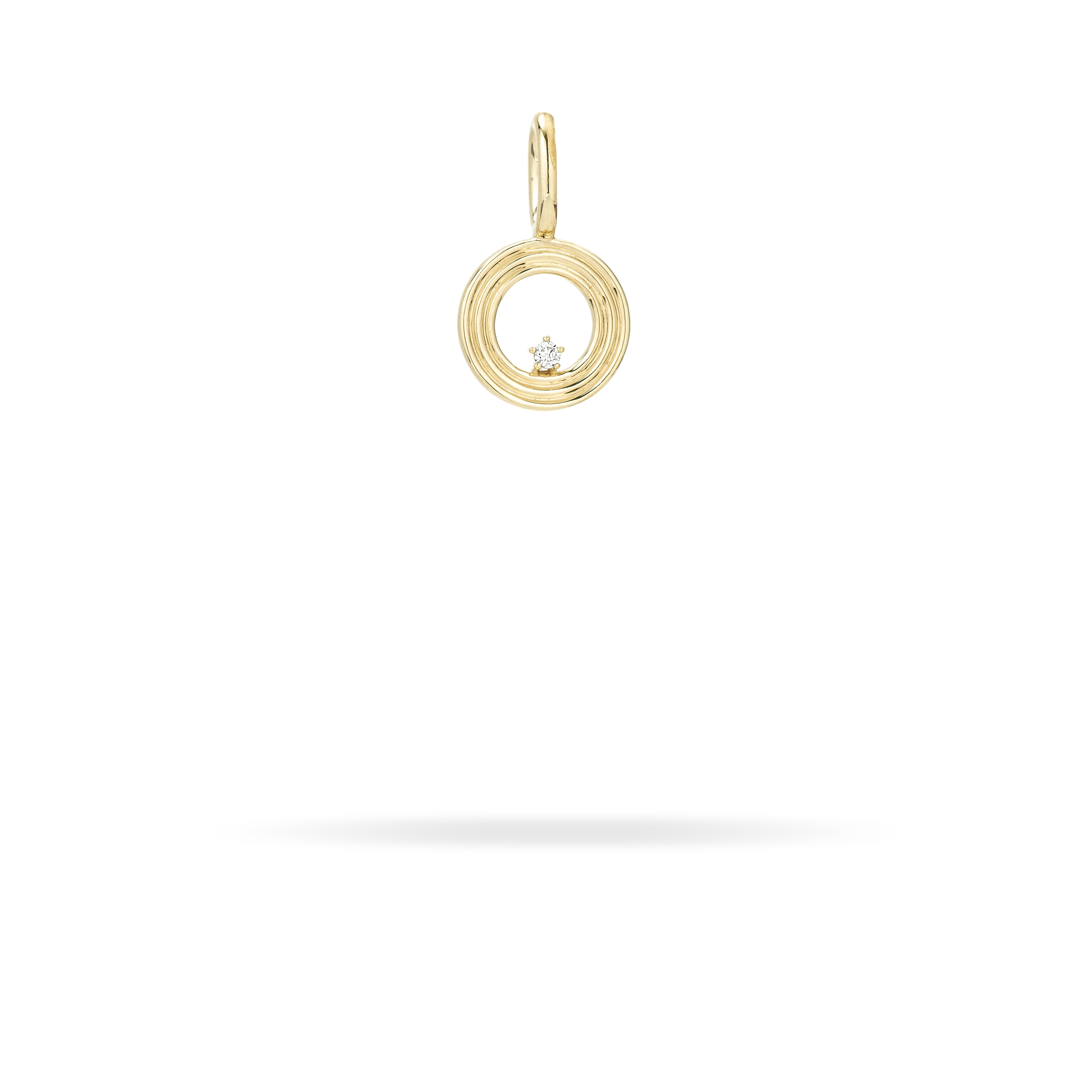 Groovy Diamond Initial Mini Charm O