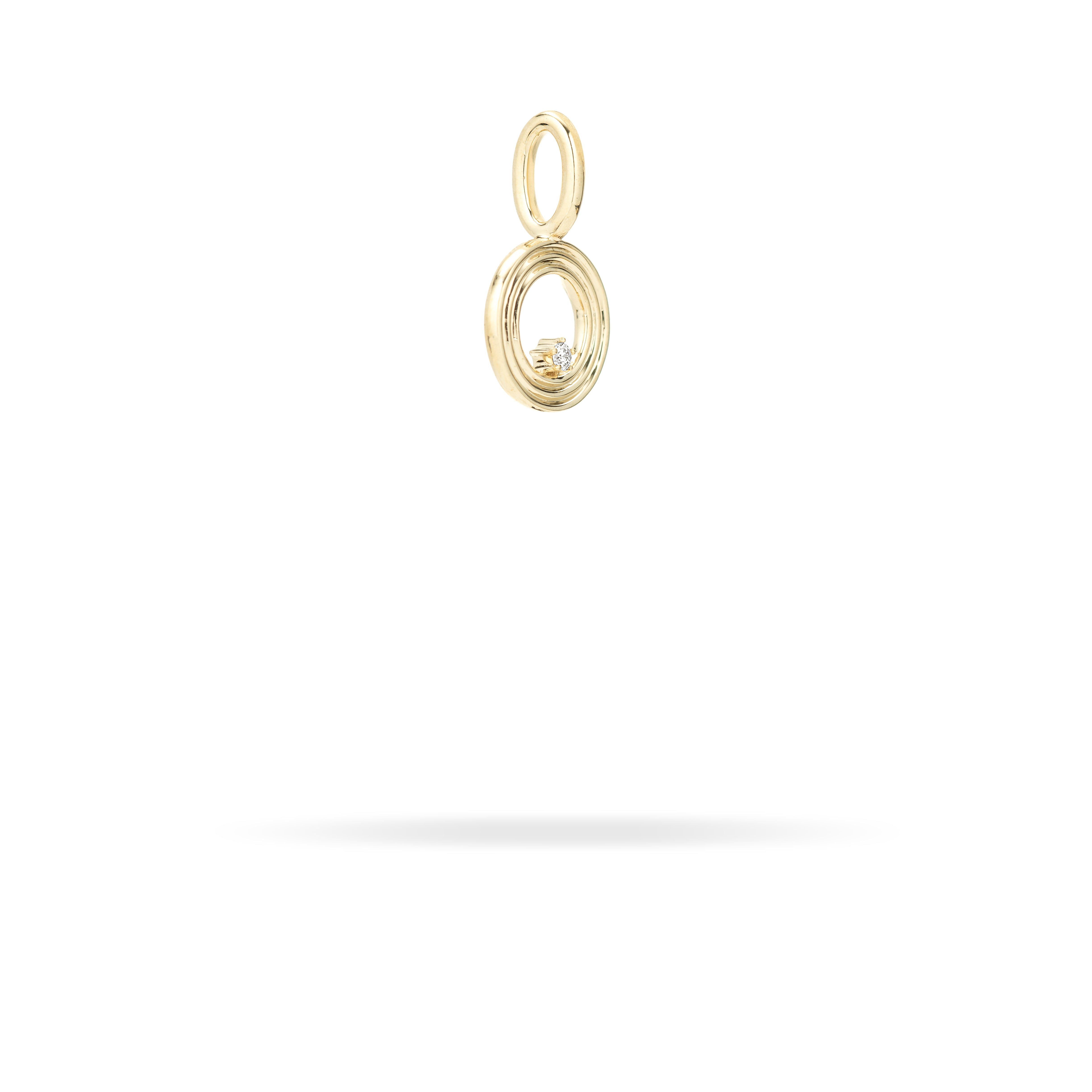 Groovy Diamond Initial Mini Charm O