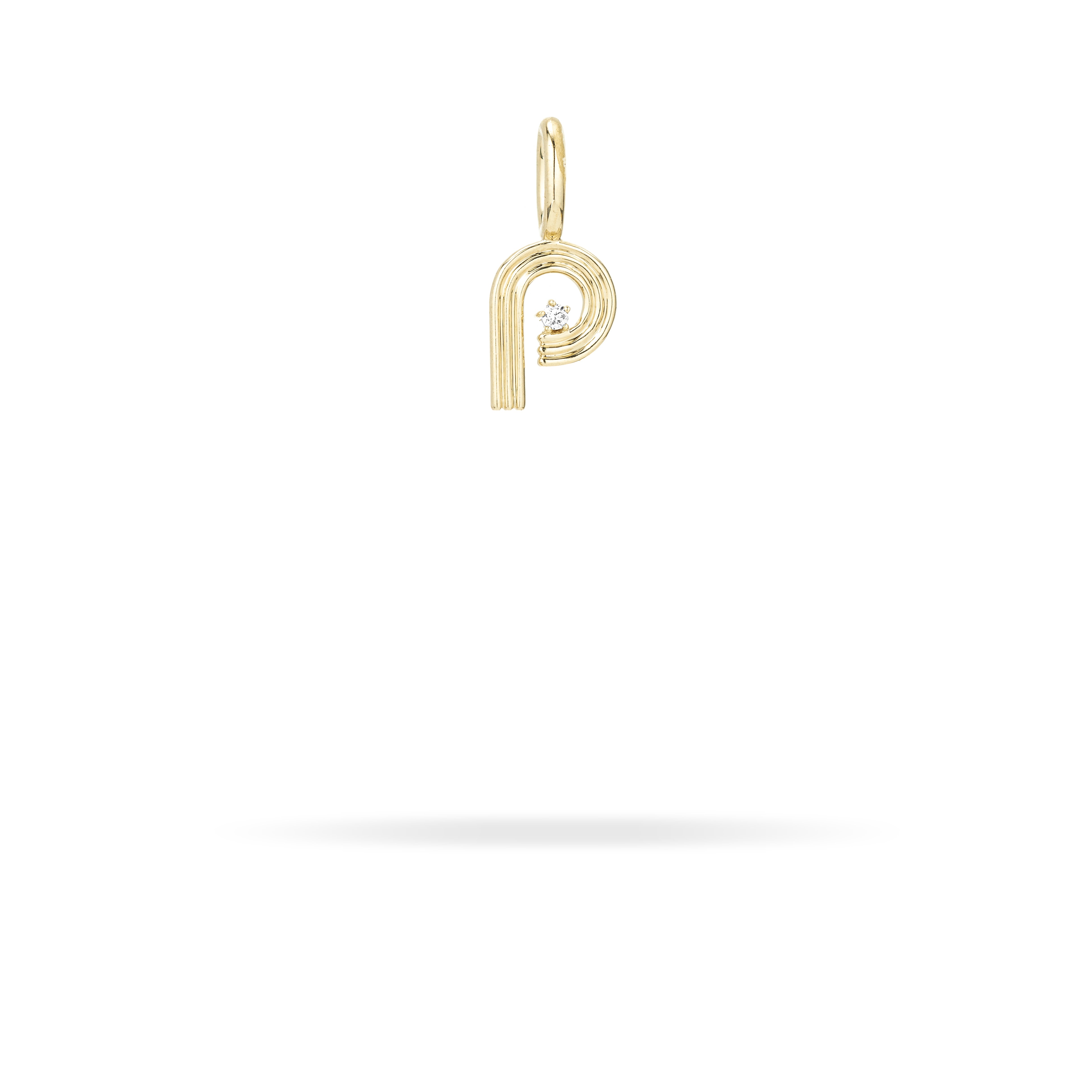 Groovy Diamond Initial Mini Charm P