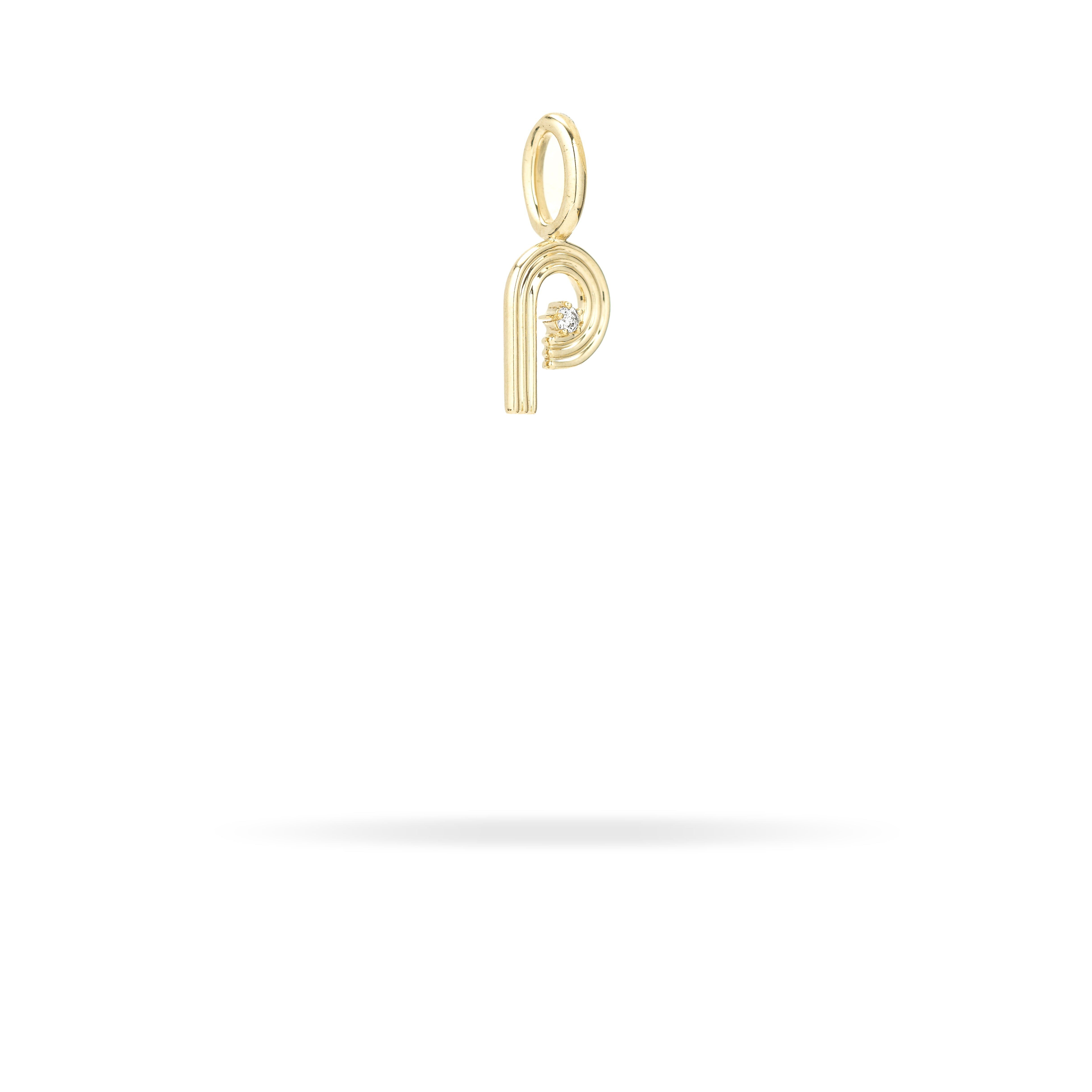 Groovy Diamond Initial Mini Charm P