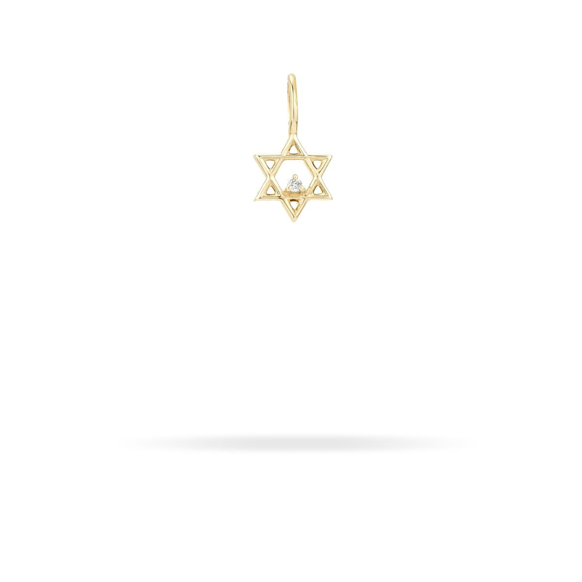 Diamond Star of David Mini Bead Charm