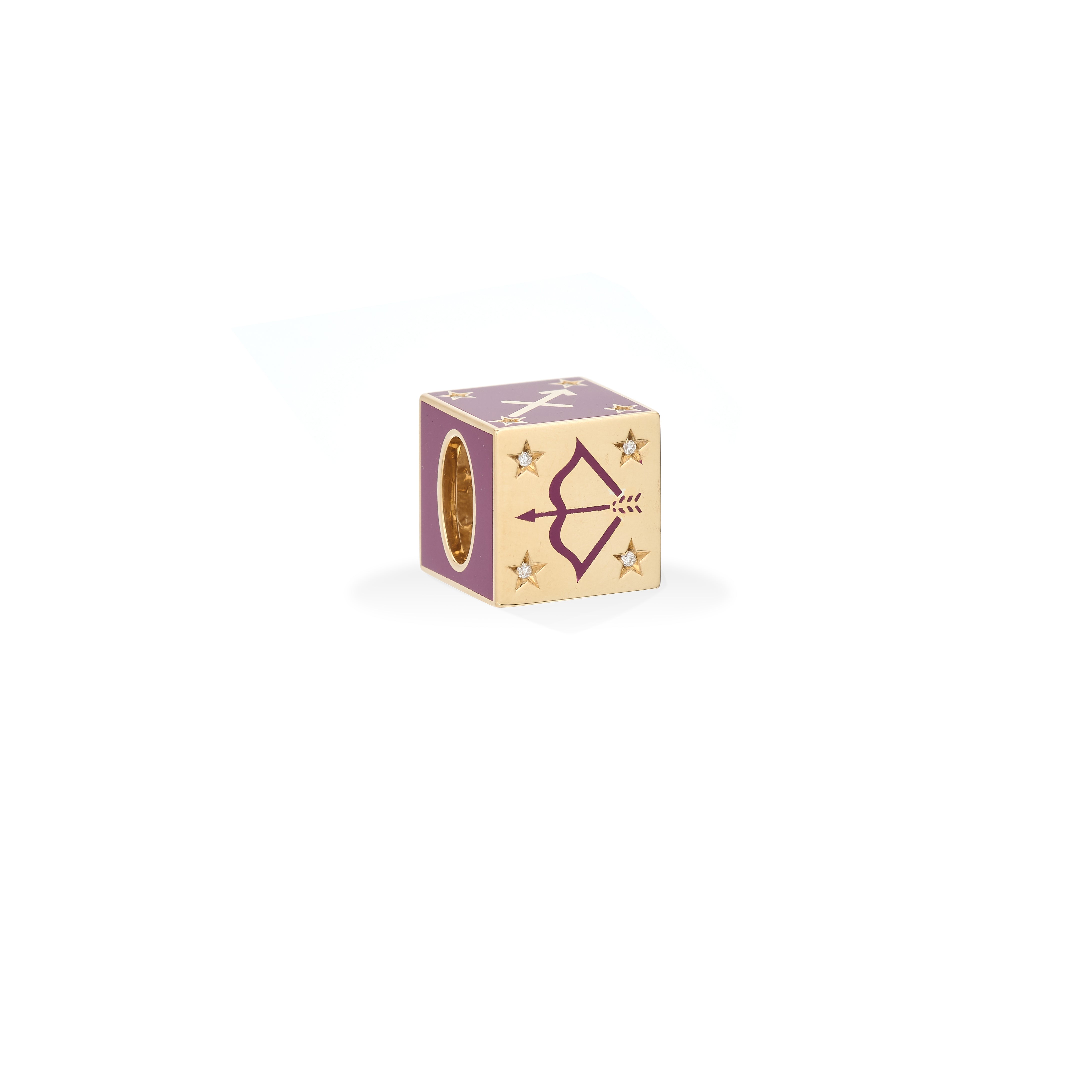 Zodiac Ceramic + Diamond Sagittarius Block Big Bead