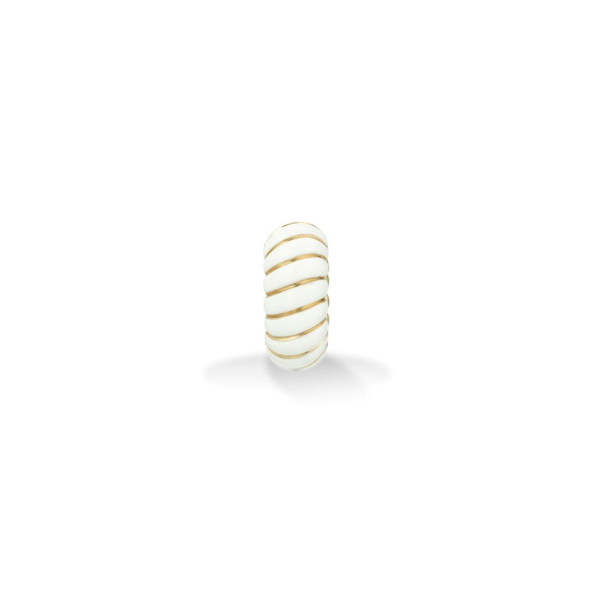 White Ceramic  Wave Big Bead