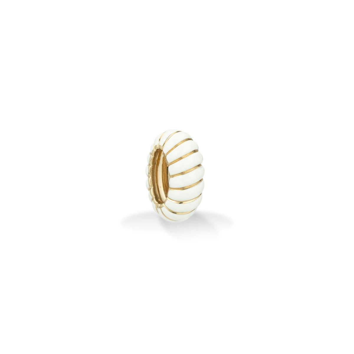 White Ceramic  Wave Big Bead