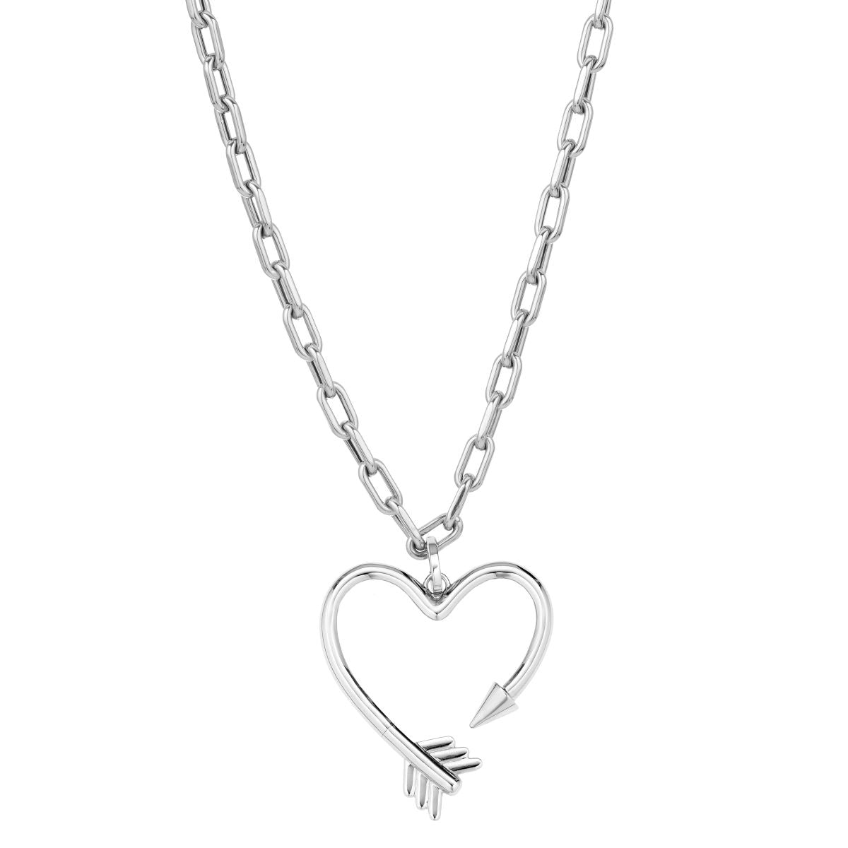 Arrow Heart Hinged Charm in Sterling Silver for Big Beads