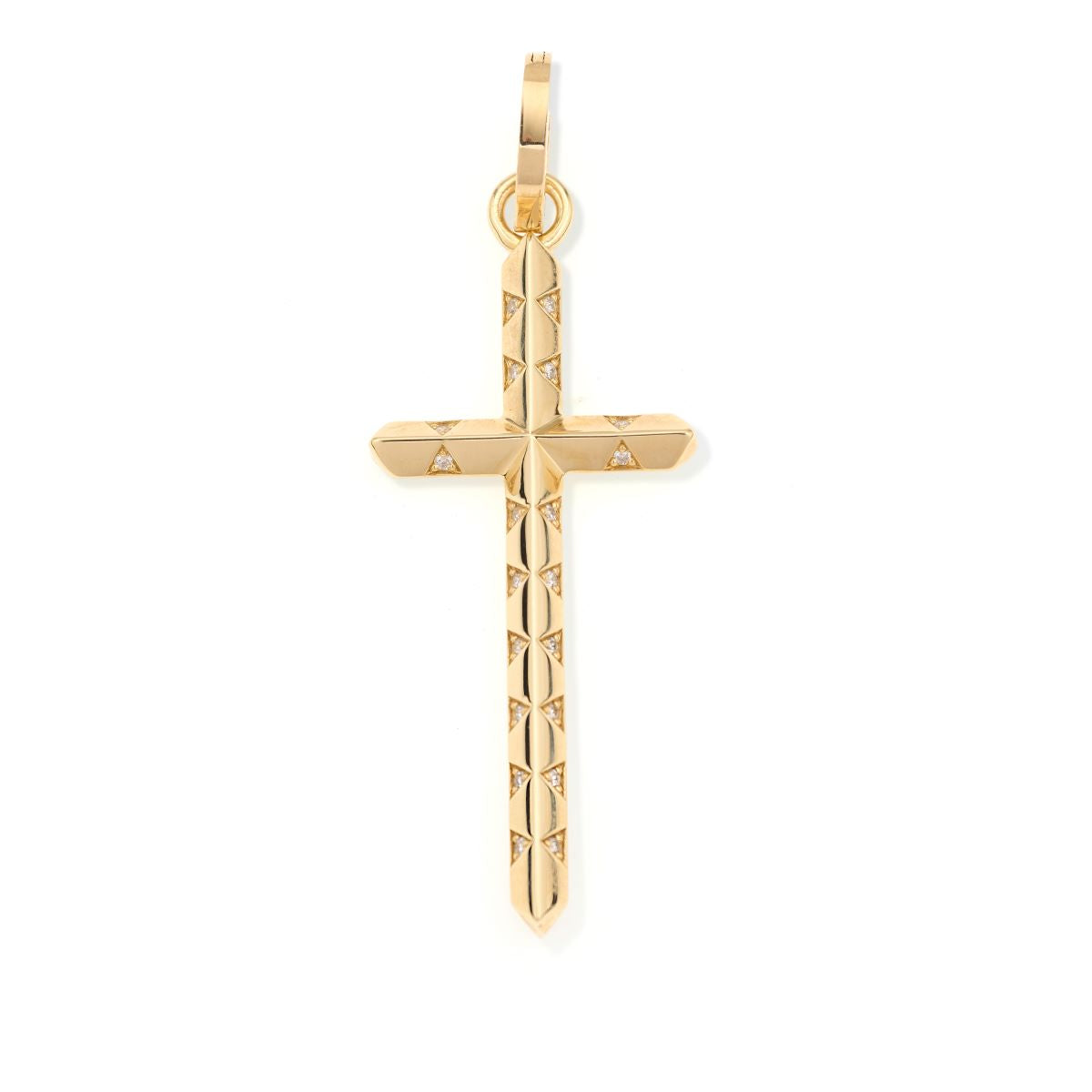 Pavé Diamond Cross Hinged Charm