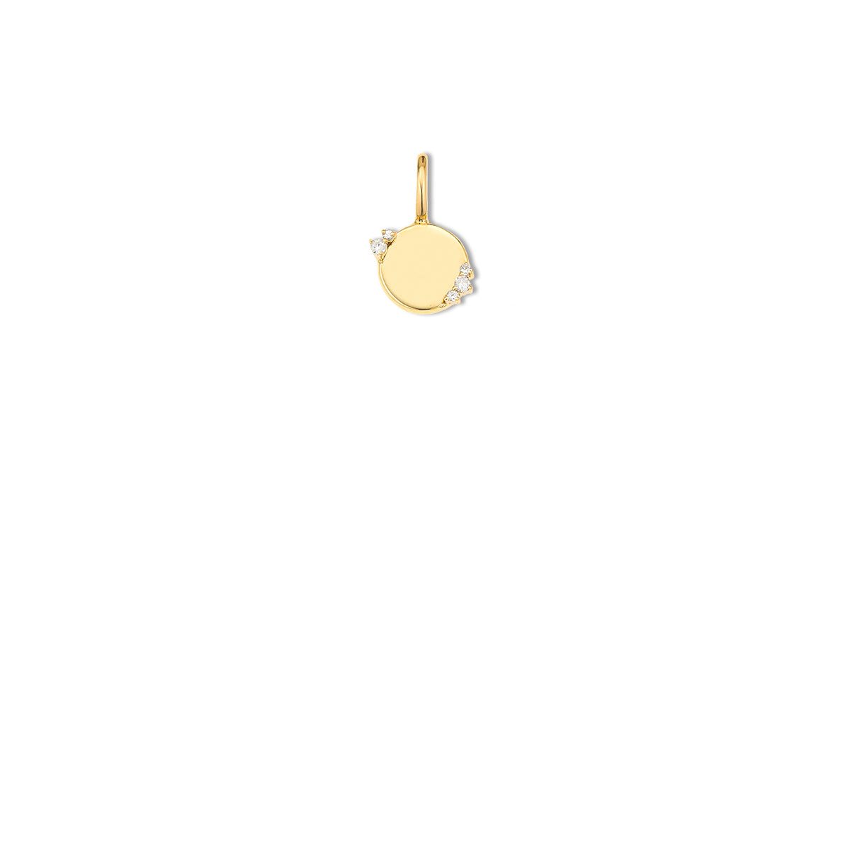 Diamond Round Dog Tag Mini Charm