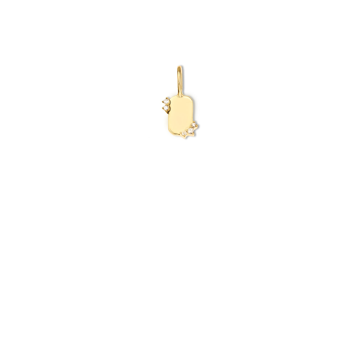 Diamond Dog Tag Mini Bead Charm