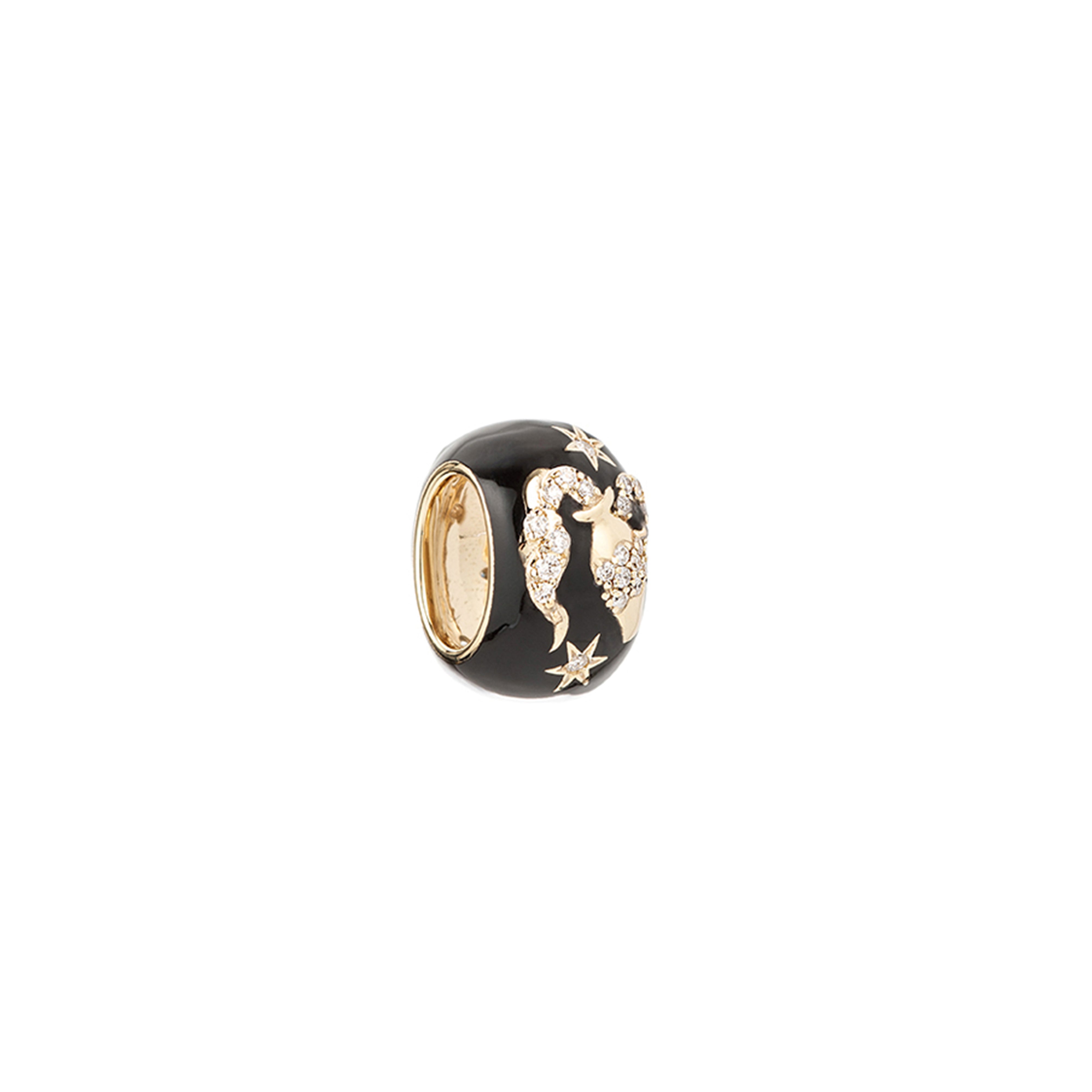 Zodiac Ceramic + Diamond Aquarius Big Bead
