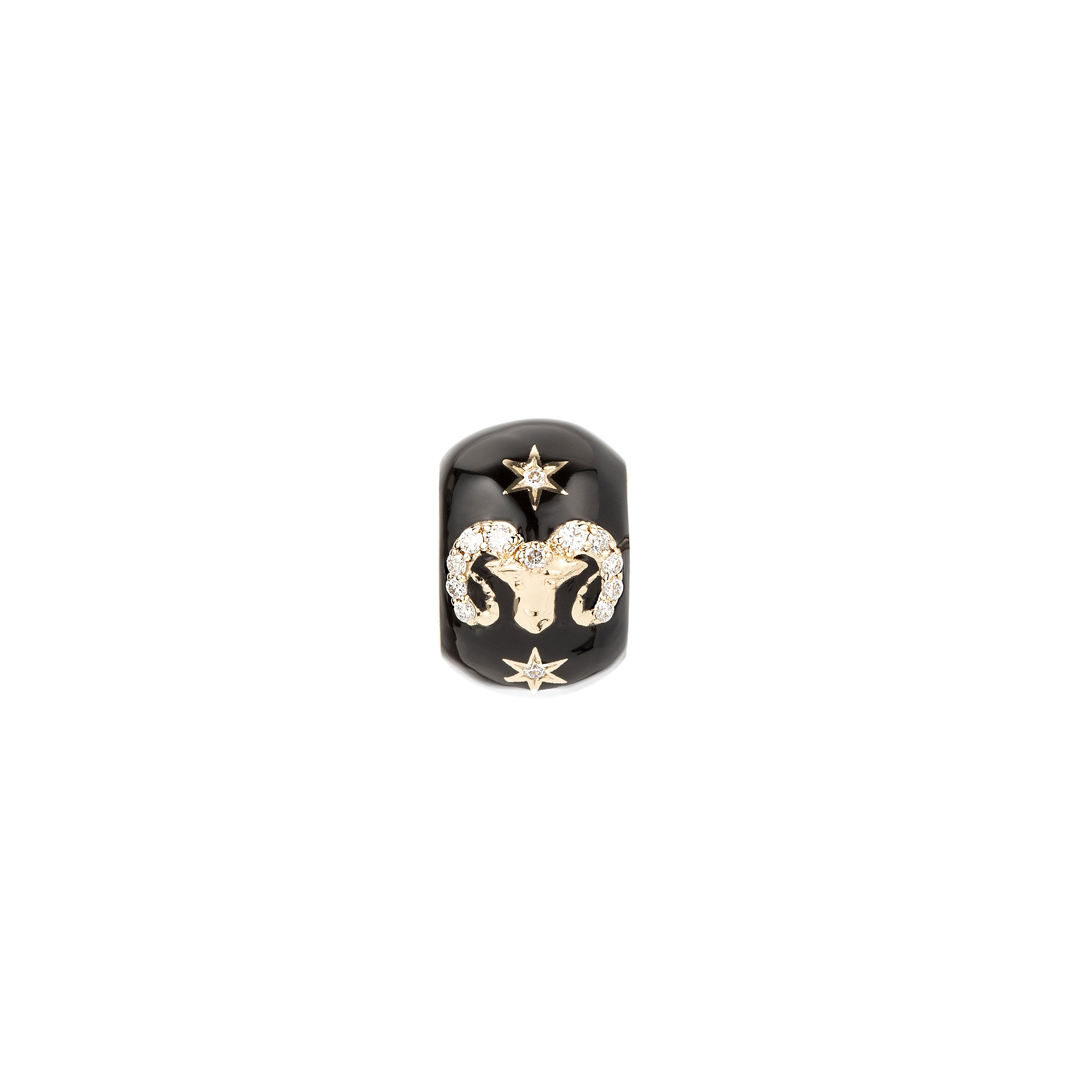 Zodiac Ceramic + Diamond Aries Big Bead
