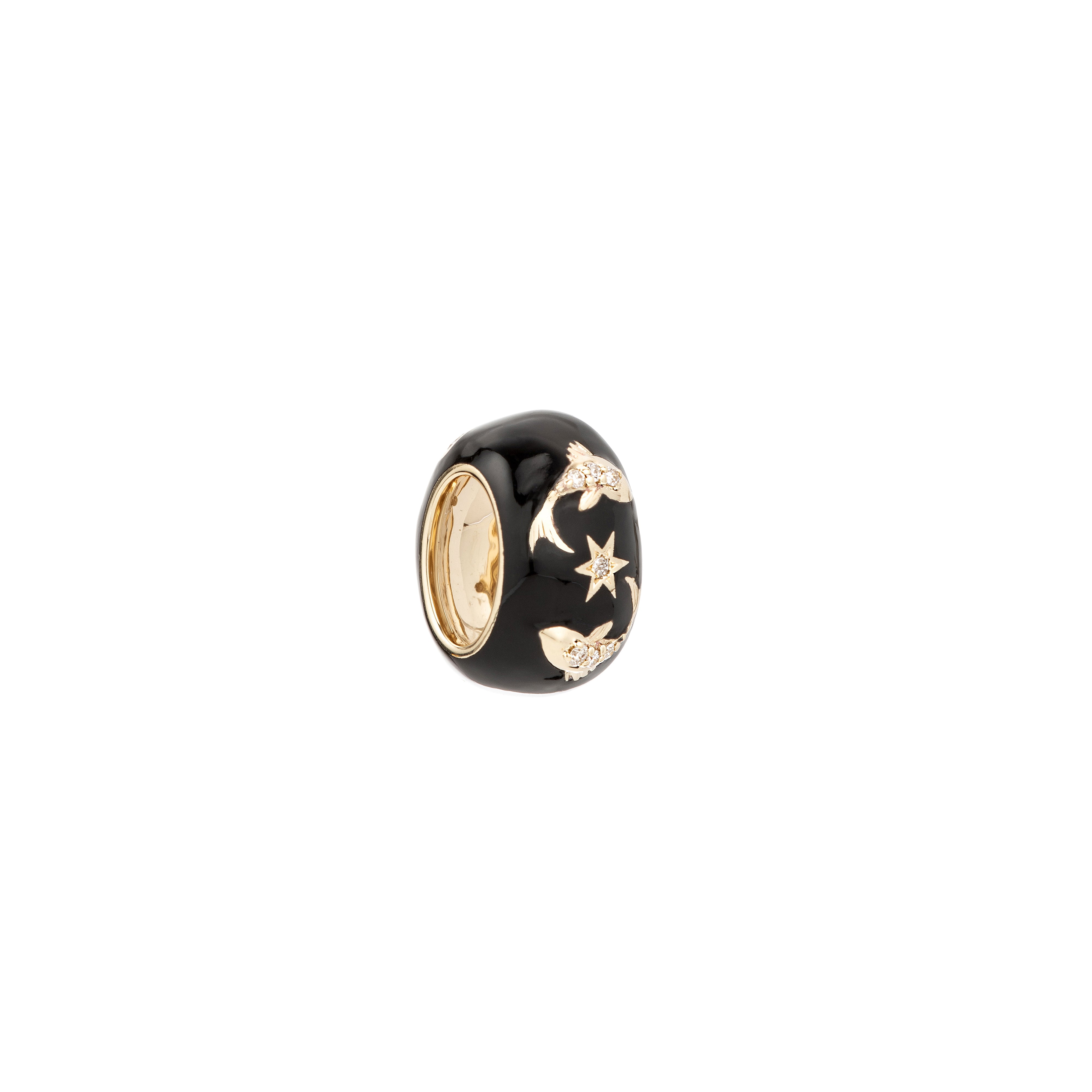 Zodiac Ceramic + Diamond Pisces Big Bead