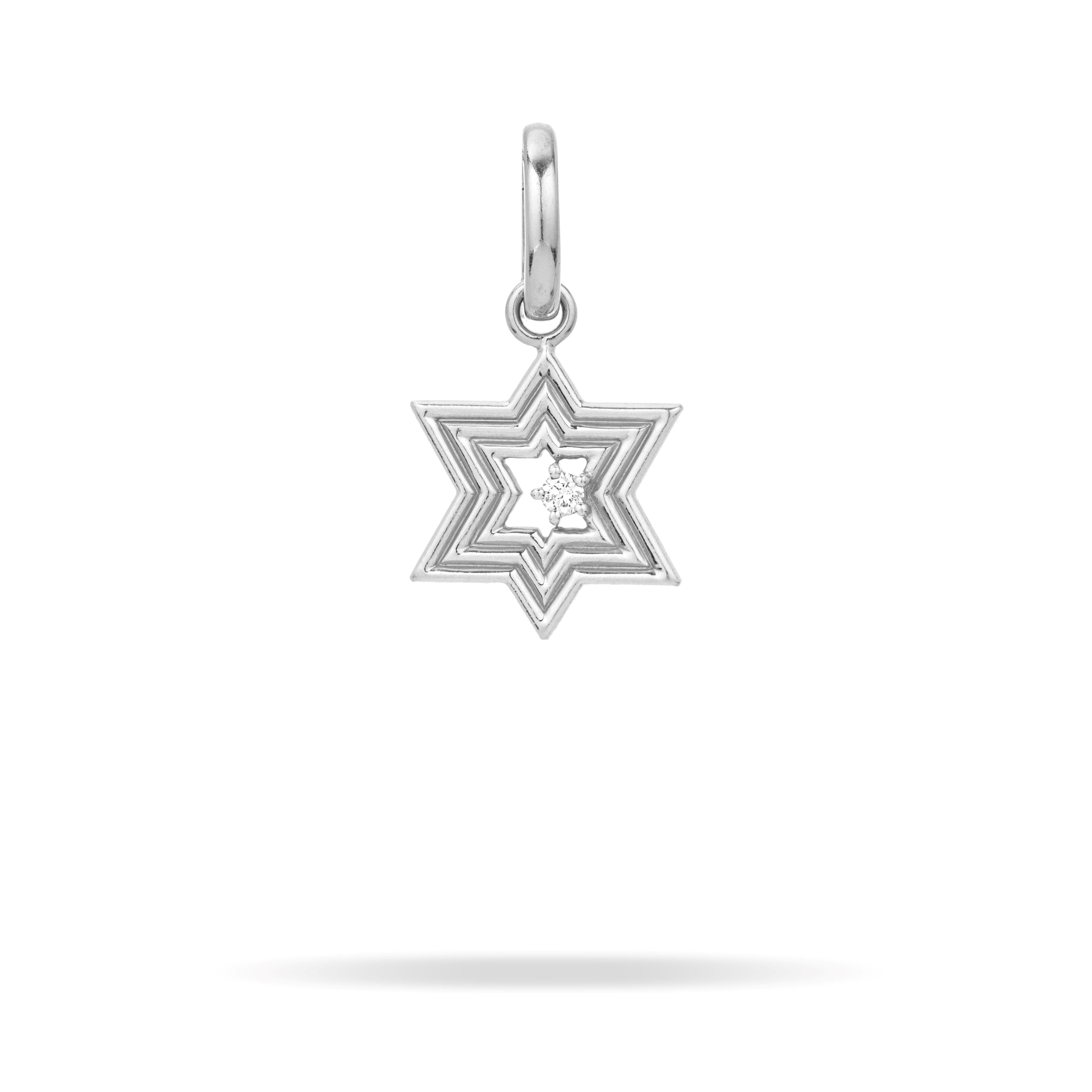 Groovy Star of David Hinged Charm in Sterling Silver