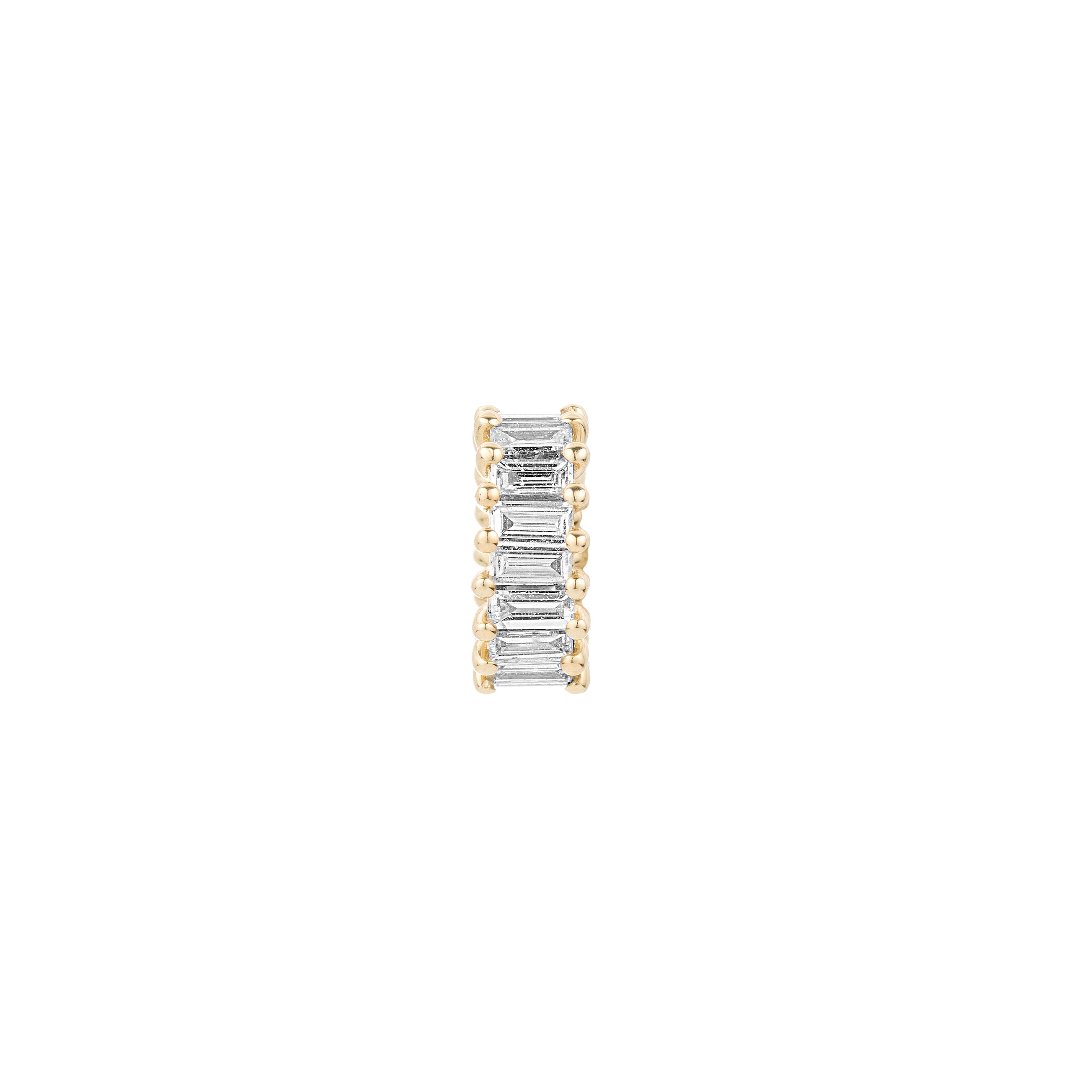Diamond Prong Set Baguette Big Bead - Lab Grown