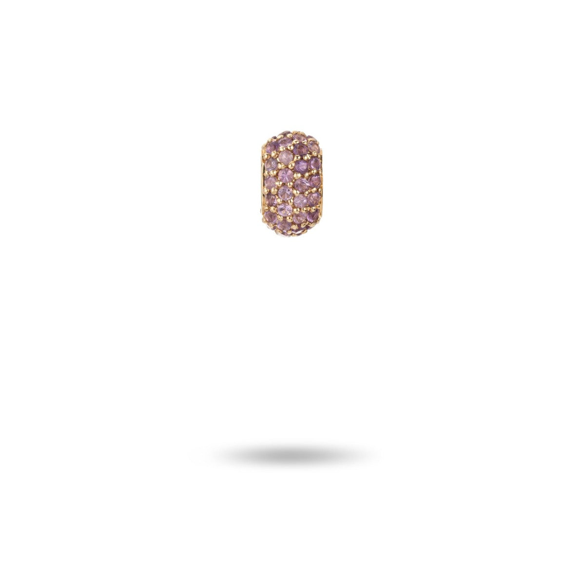 Wide Pavé Amethyst Mini Bead