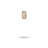 Wide Pavé Aquamarine Bead