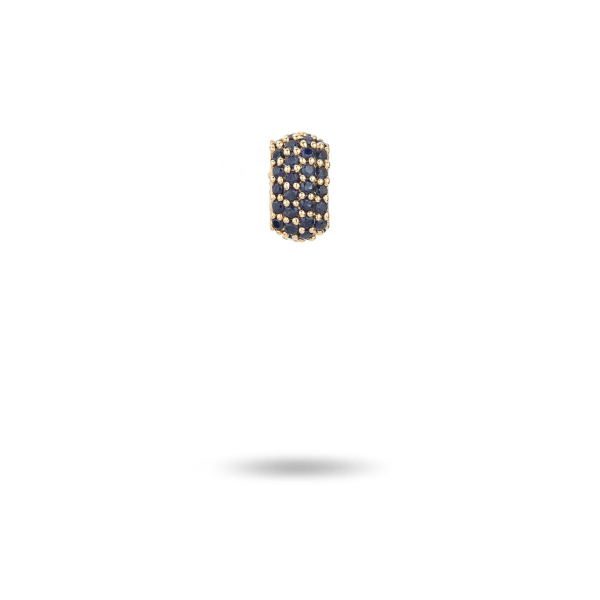 Wide Pavé Blue Sapphire Mini Bead