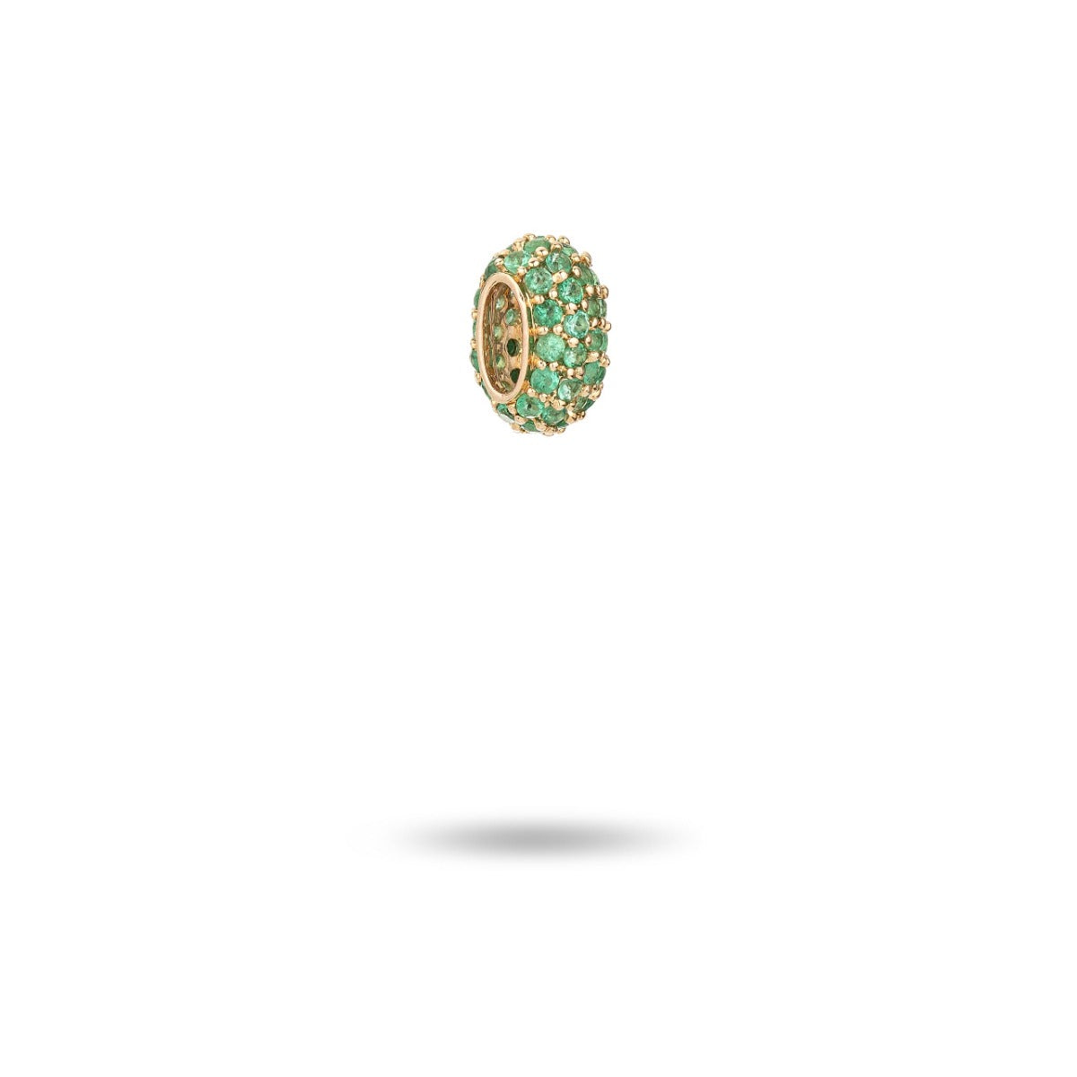 Wide Pavé Emerald Mini Bead