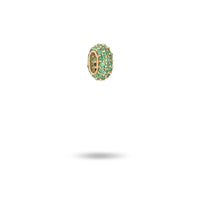 Wide Pavé Emerald Bead
