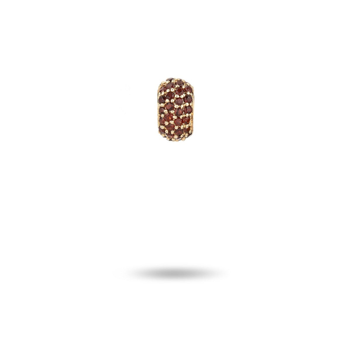Wide Pavé Garnet Mini Bead