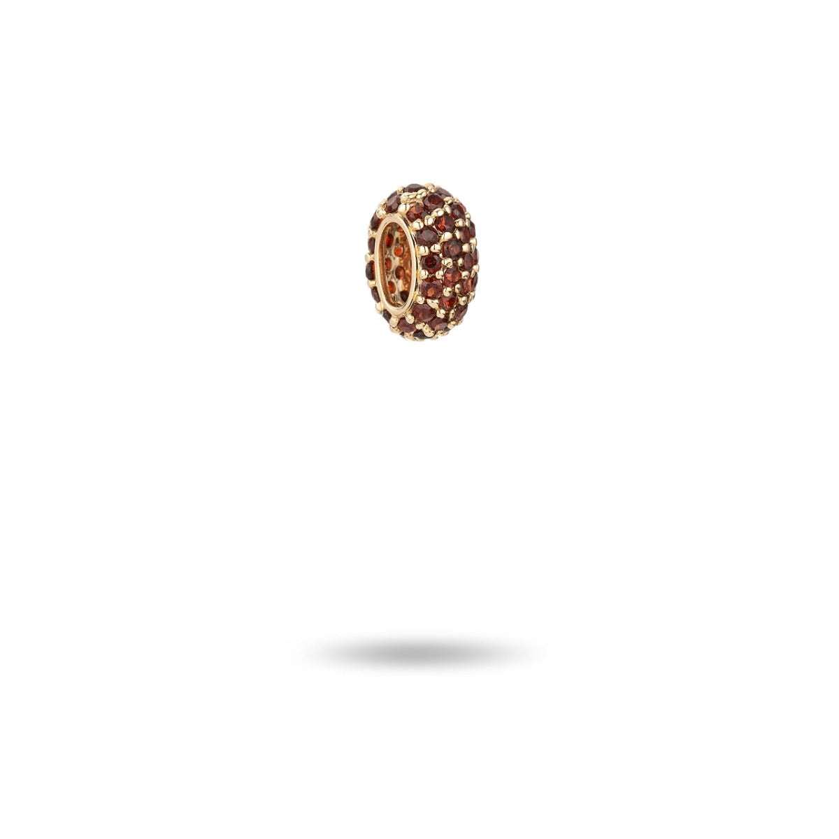 Wide Pavé Garnet Mini Bead
