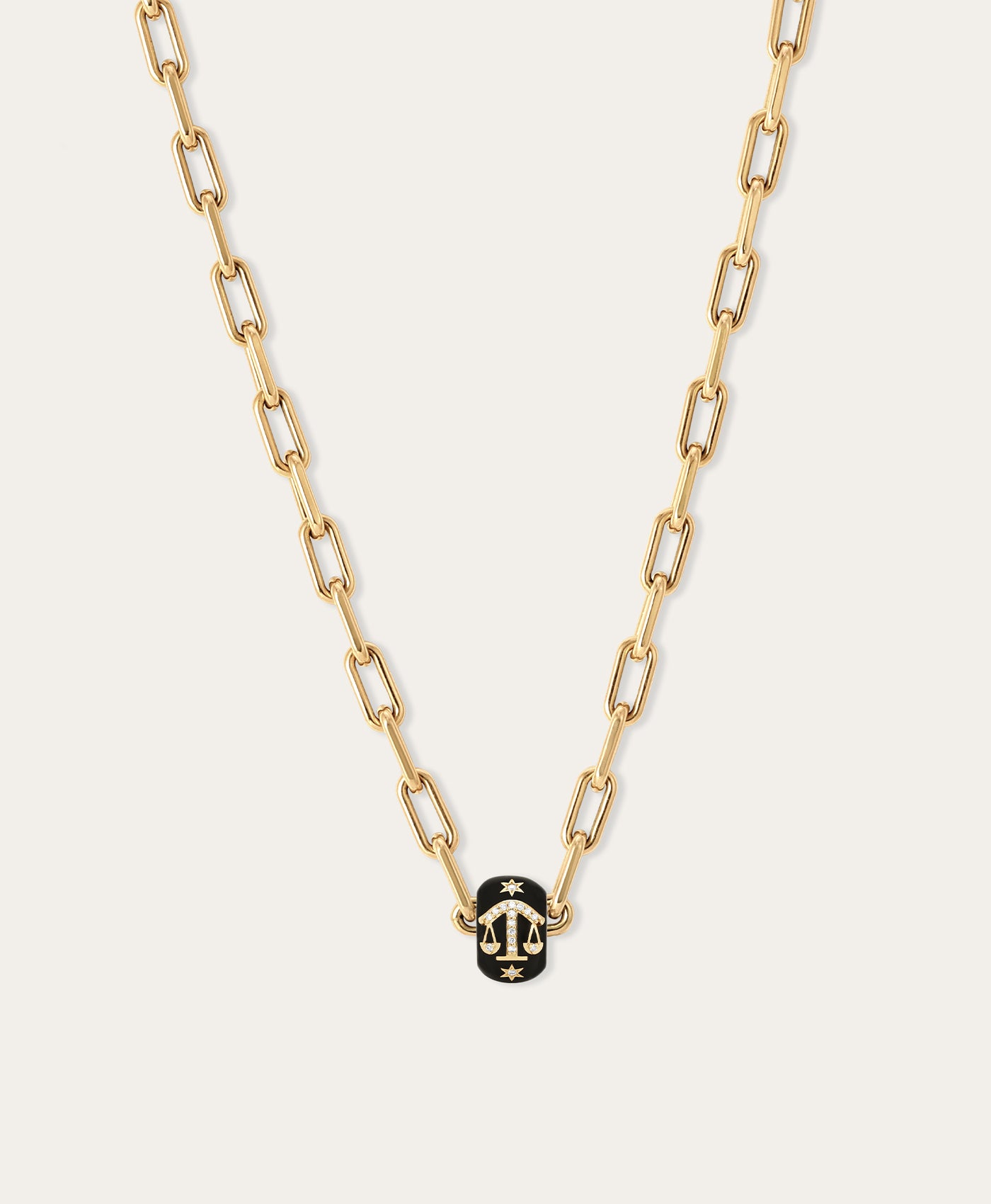 Zodiac Ceramic & Diamond Big Bead Necklace