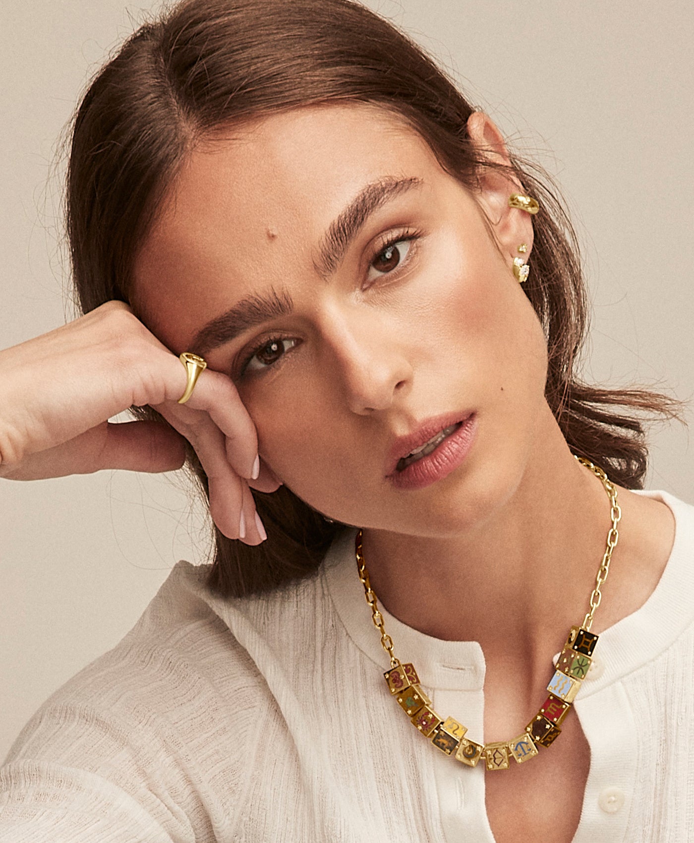 Zodiac Ceramic + Diamond Virgo Block Big Bead