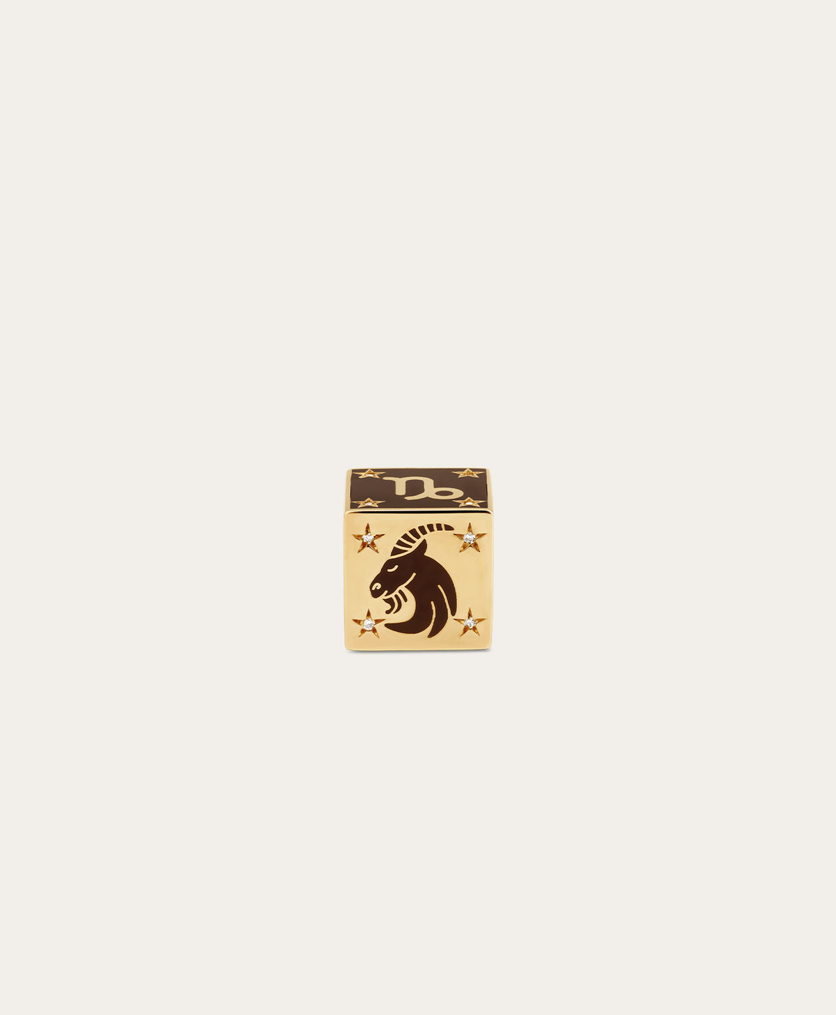 Zodiac Ceramic + Diamond Capricorn Block Big Bead