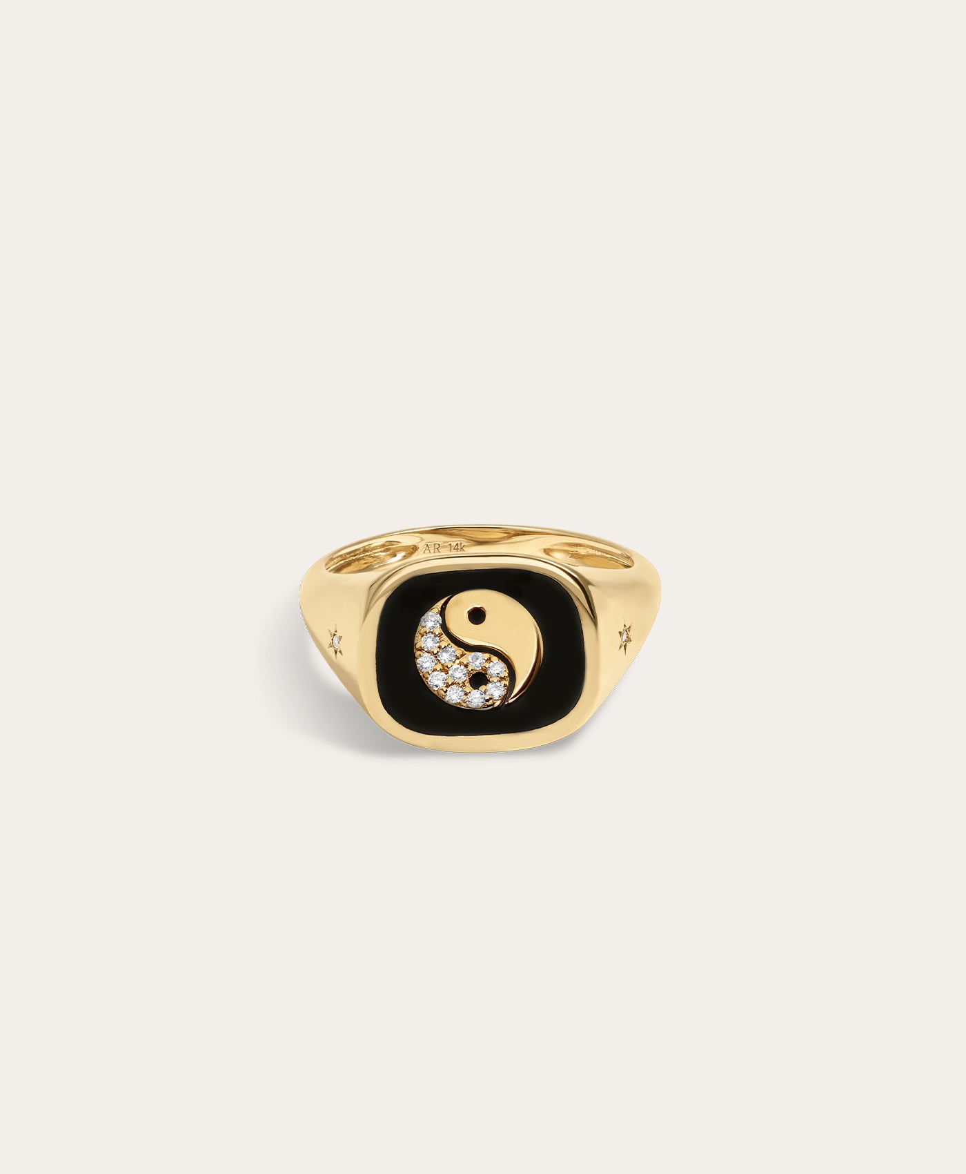 Zodiac Ceramic + Diamond Gemini Signet Ring