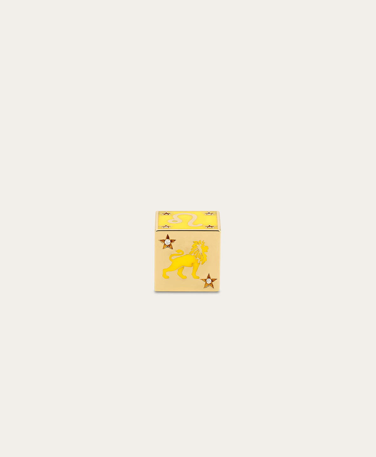 Zodiac Ceramic + Diamond Leo Block Big Bead