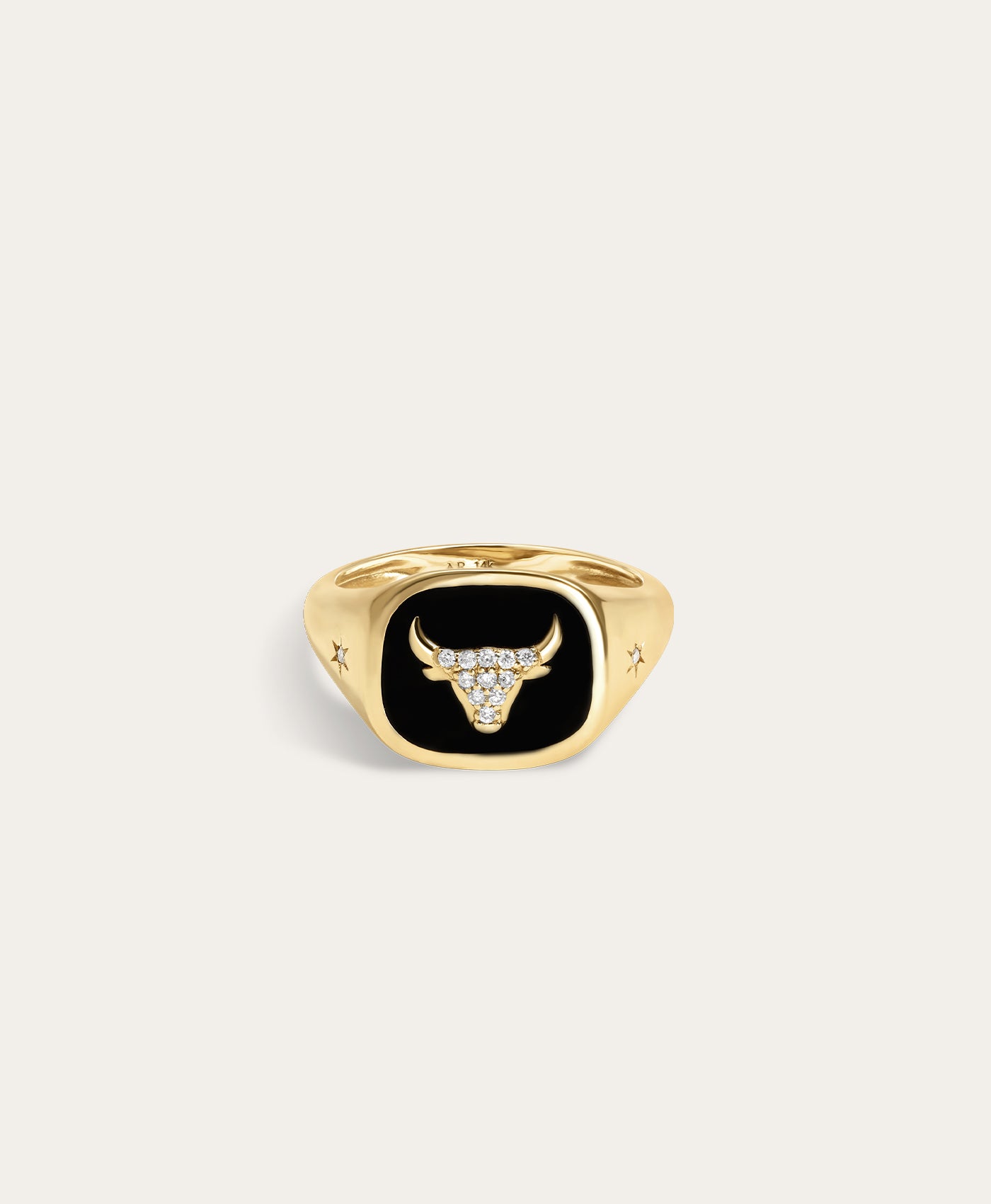 Zodiac Ceramic + Diamond Taurus Signet Ring