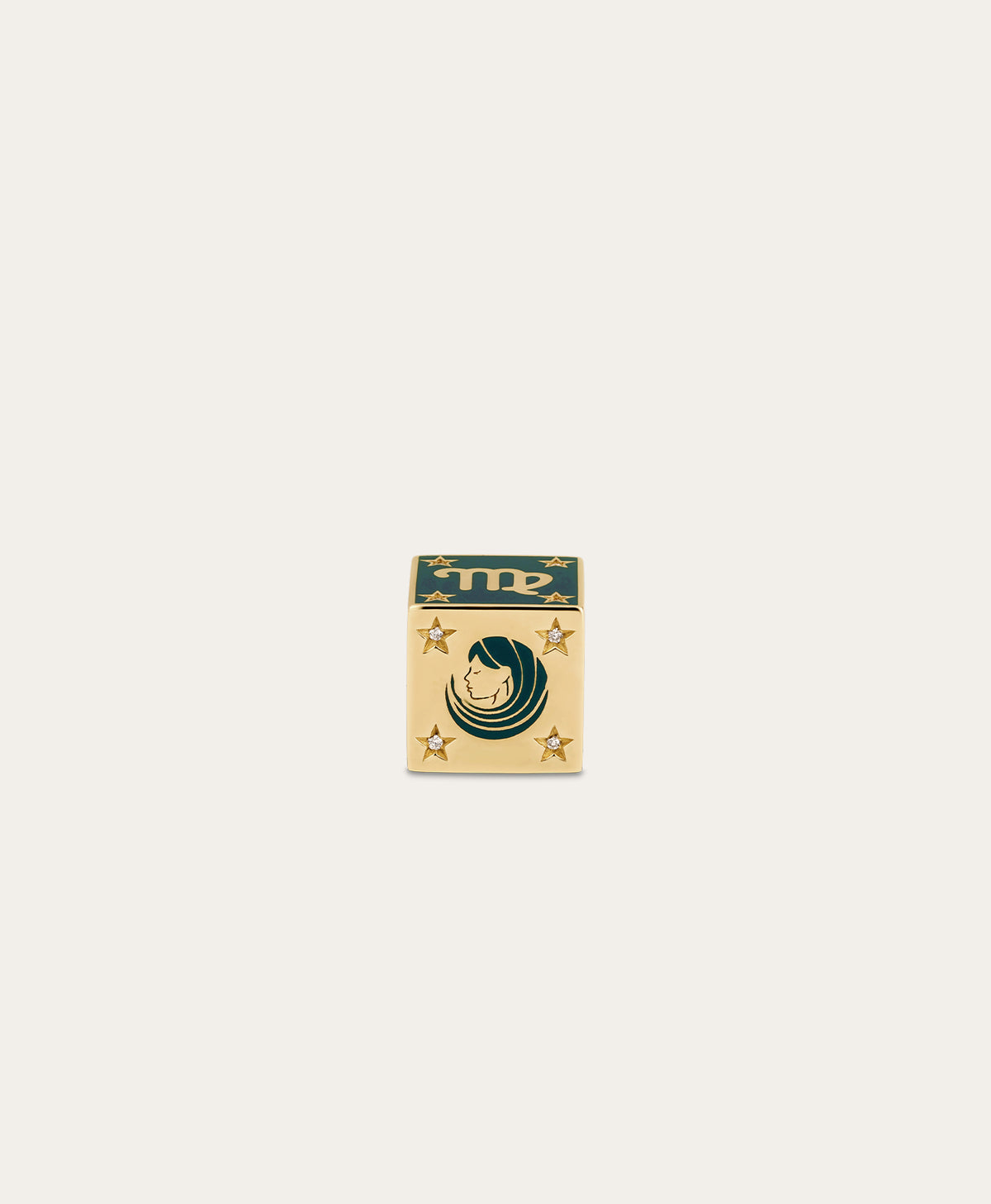 Zodiac Ceramic + Diamond Virgo Block Big Bead