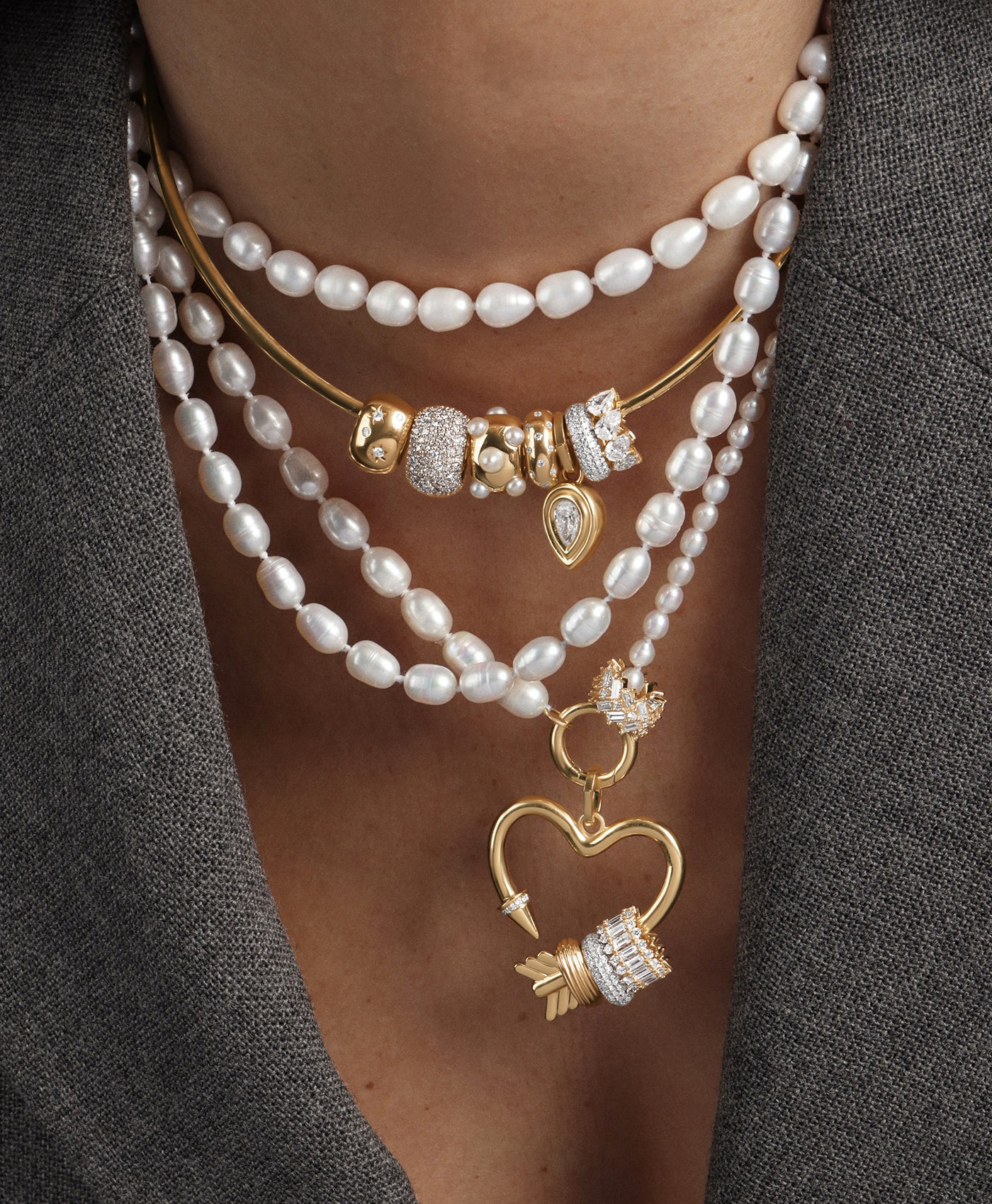 Celestial Big Bead in 9k Gold with Pavé Diamonds | Adina Reyter