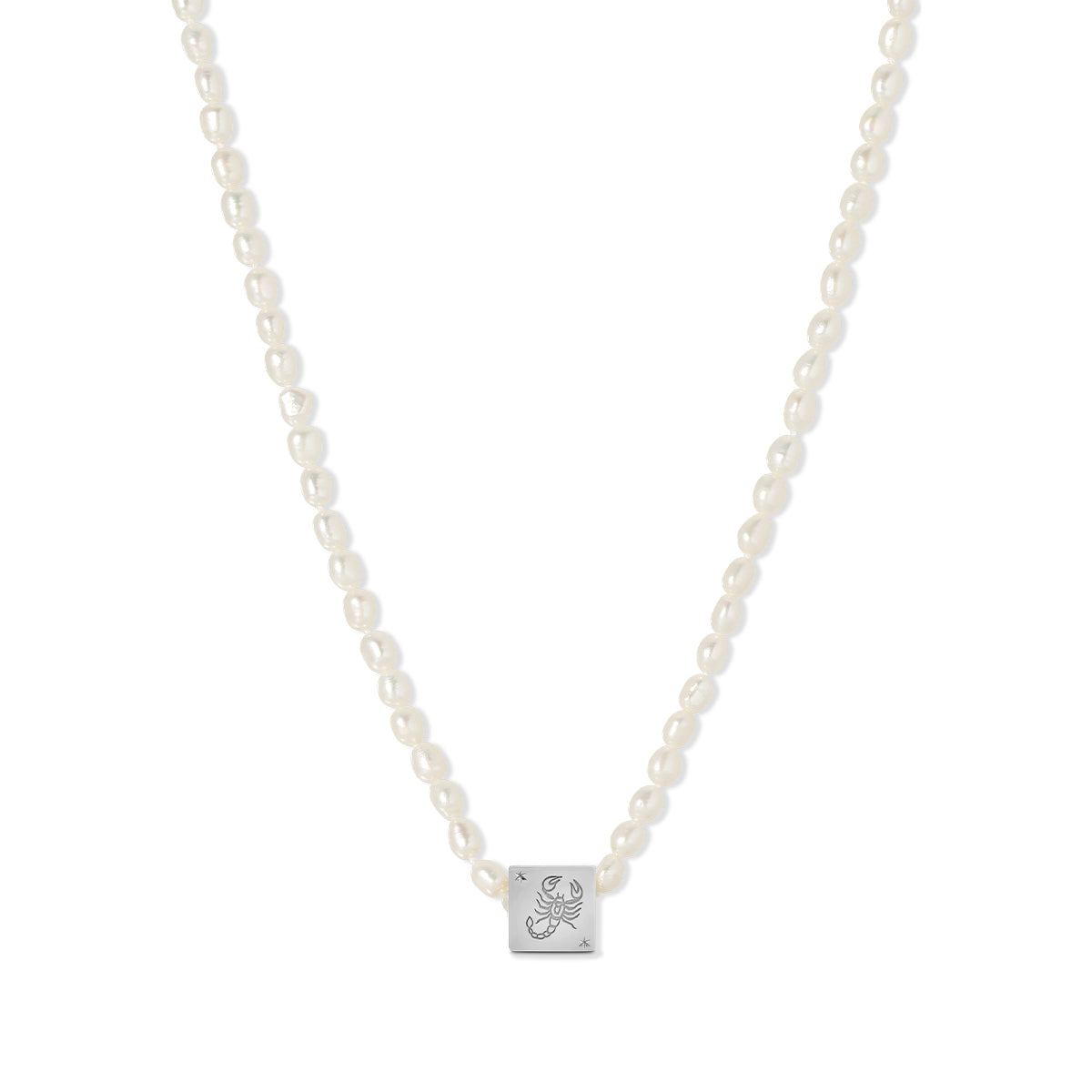 Zodiac Block Big Bead Seed Pearl Necklace