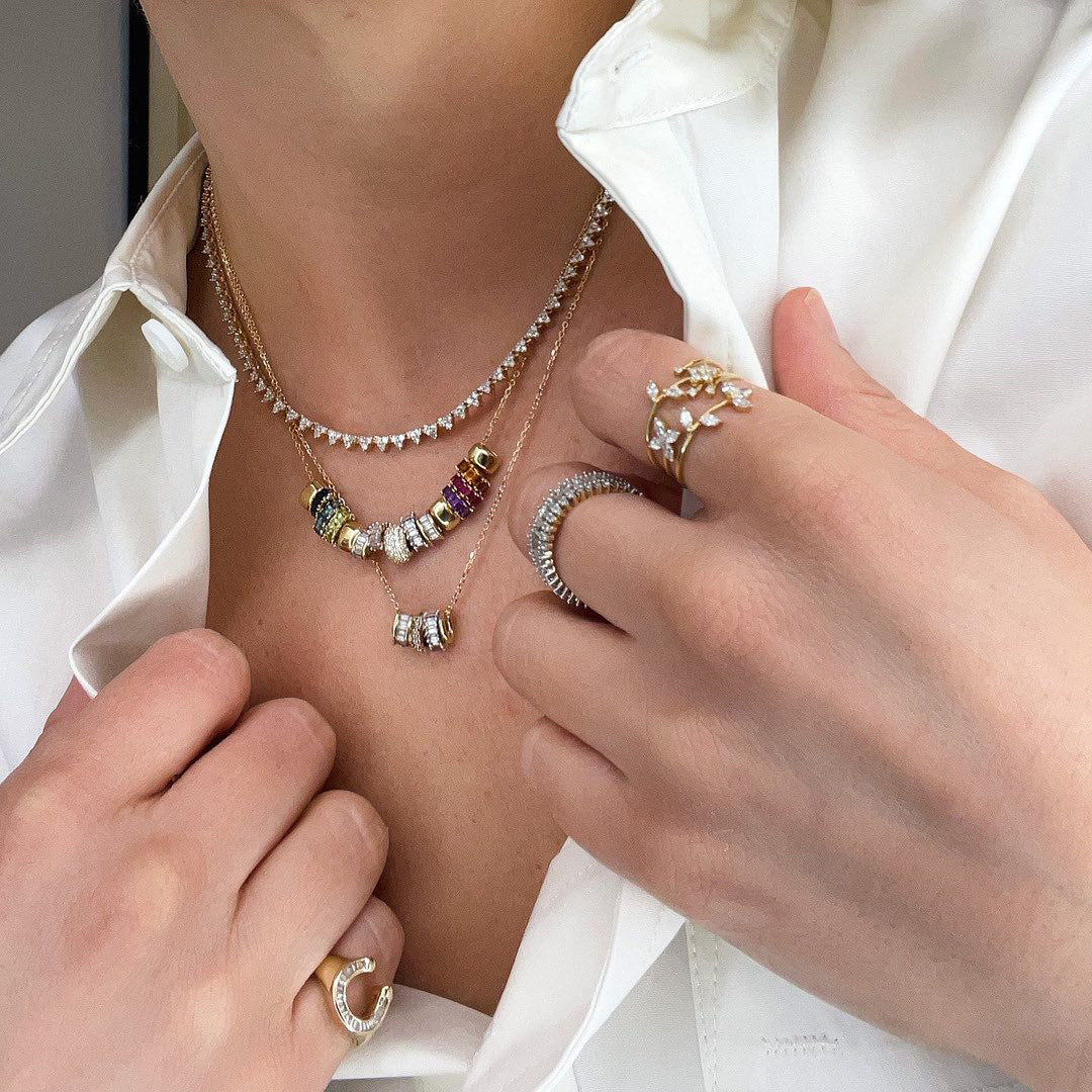 Adina Reyter Women's Graduated Pearl Diamond Curve Necklace –  saintbernard.com