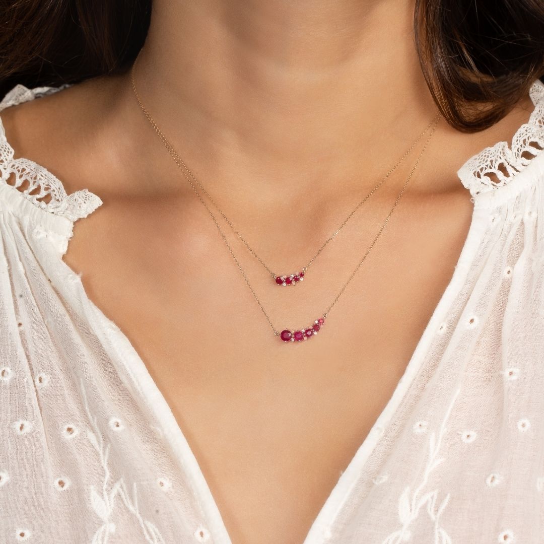 Amalfi Large Graduated Ruby Curve Necklace
