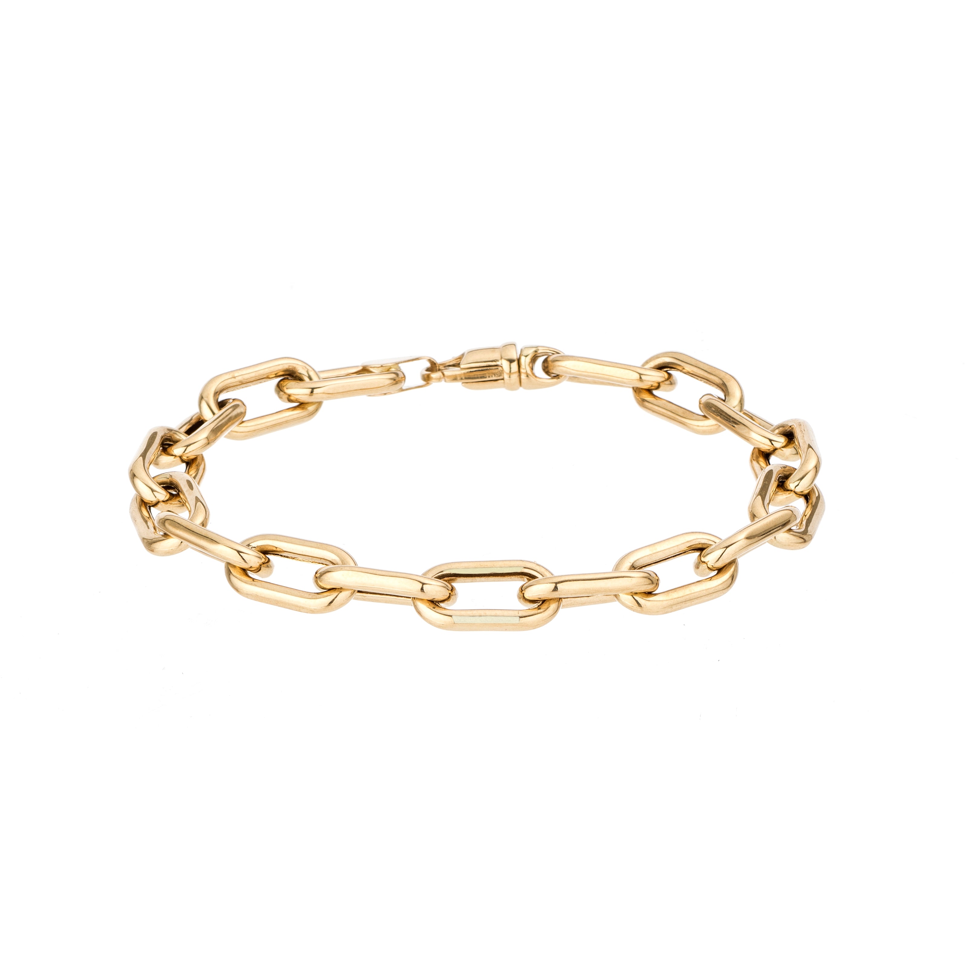 14kt Yellow Gold 7 77x177mm Rectangle ID Bracelet with 075 Extender  and Spring Ring Clasp RC701907