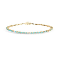 Turquoise + Diamond Tennis Bracelet
