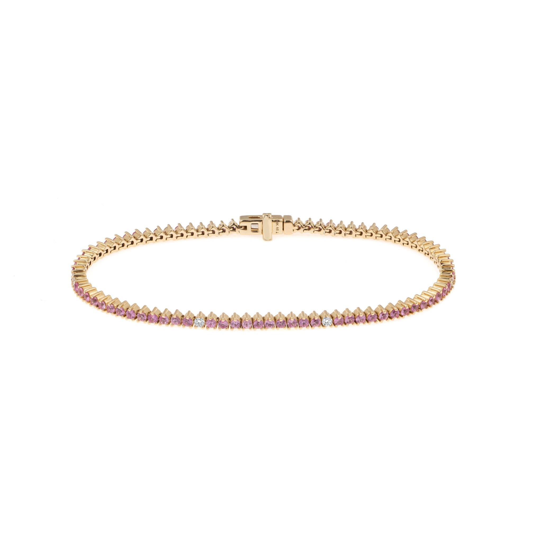 Pink Sapphire + Diamond Tennis Bracelet