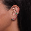 Emerald + Diamond Rounds Ear Cuff