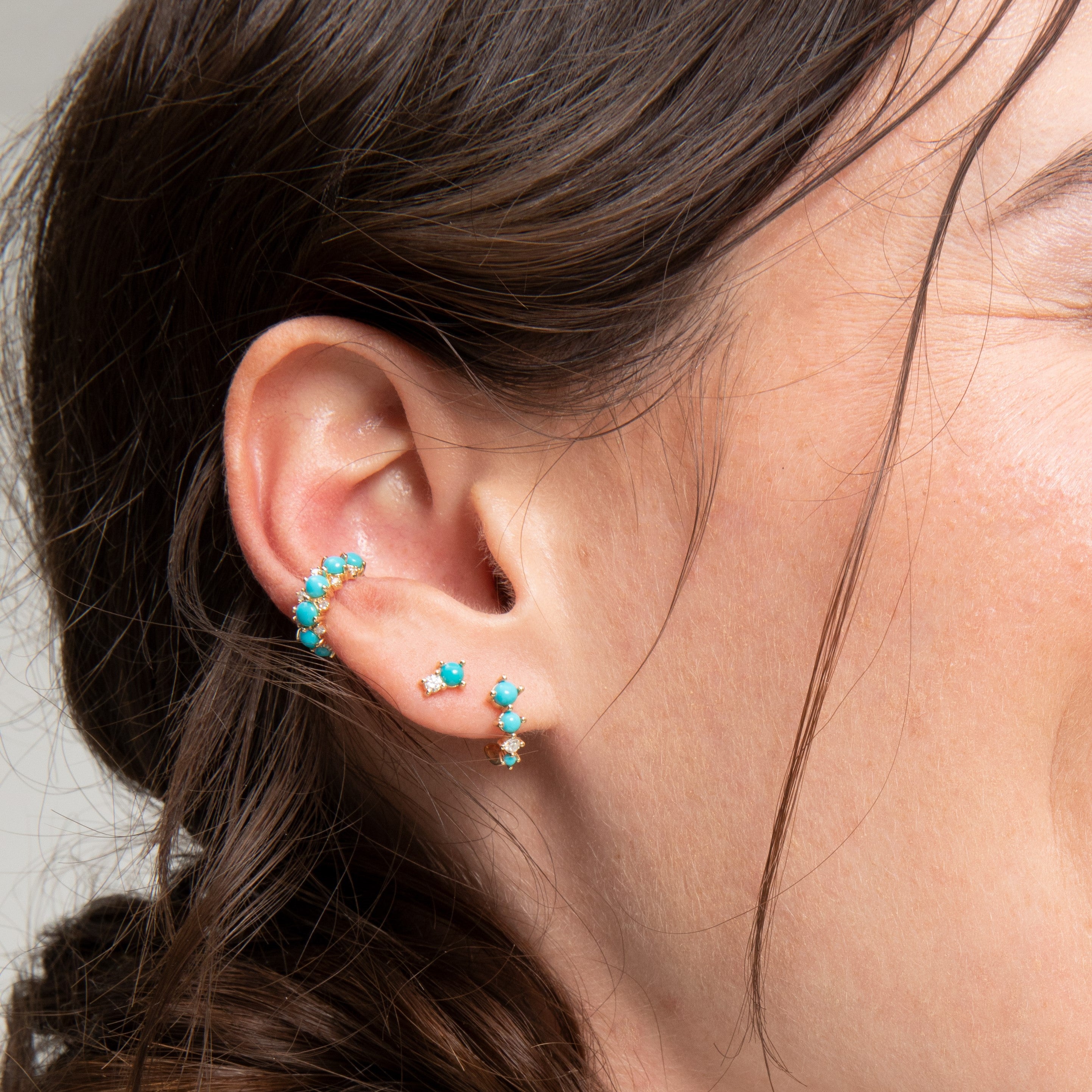 Turquoise + Diamond Ear Cuff