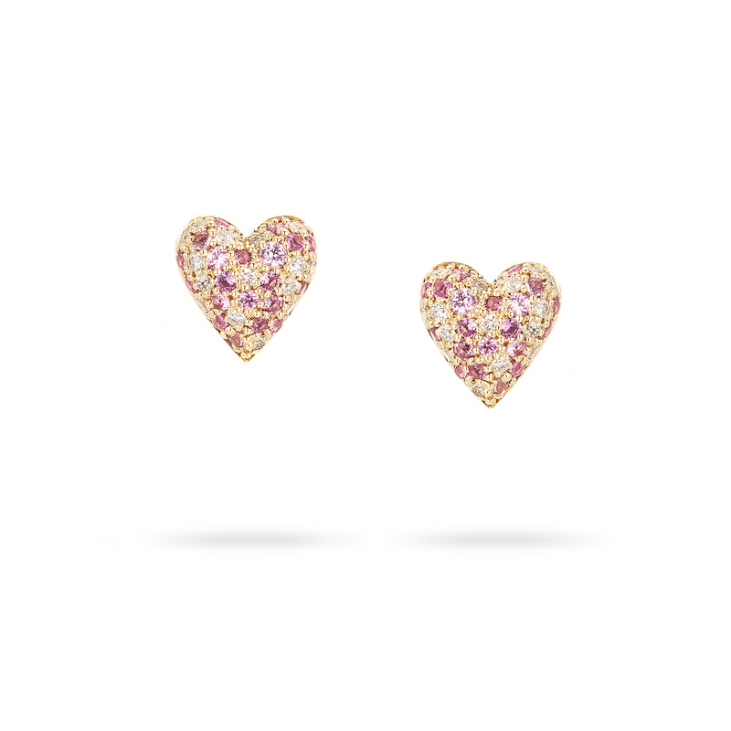 Graduated Pink Sapphire + Diamond Curve Necklace - Adina Reyter