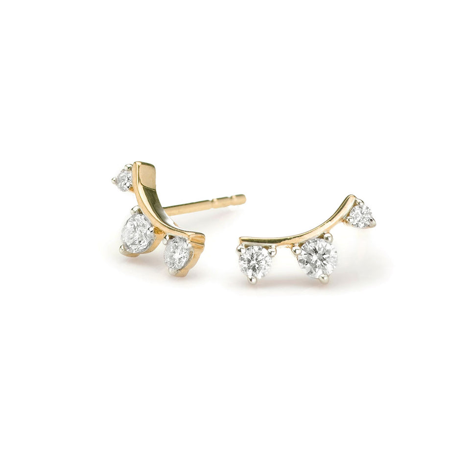 Meghan Markle favorite jewelry 3 diamond amigos earrings in gold