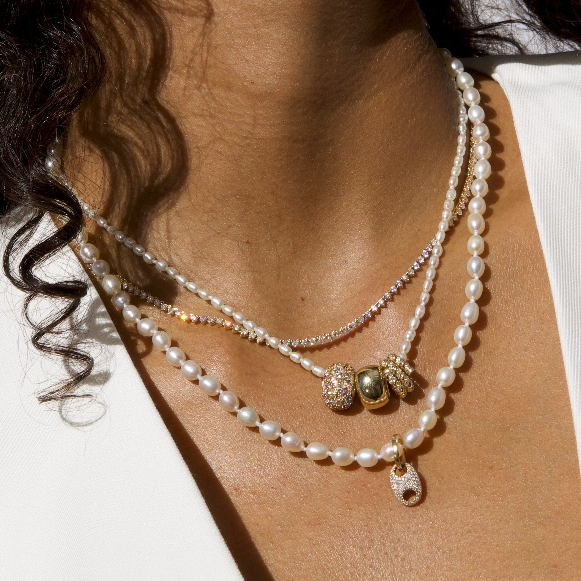 Valuable Ruby Emerald Seed Pearl Necklace Set | Mangatrai Pearls & Jewellers