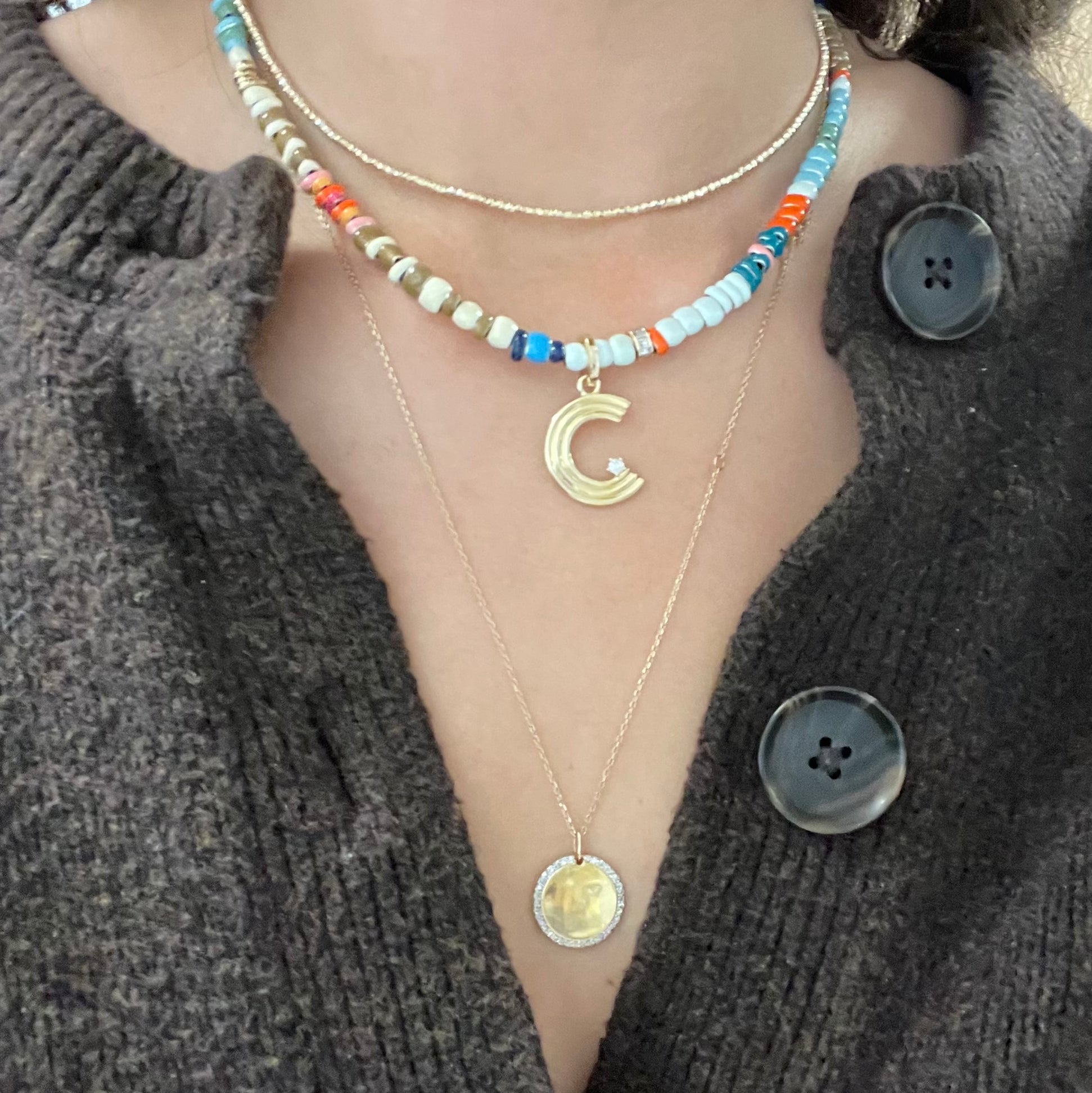 Beaded initial necklace – JosieJoPrettyLittleThings