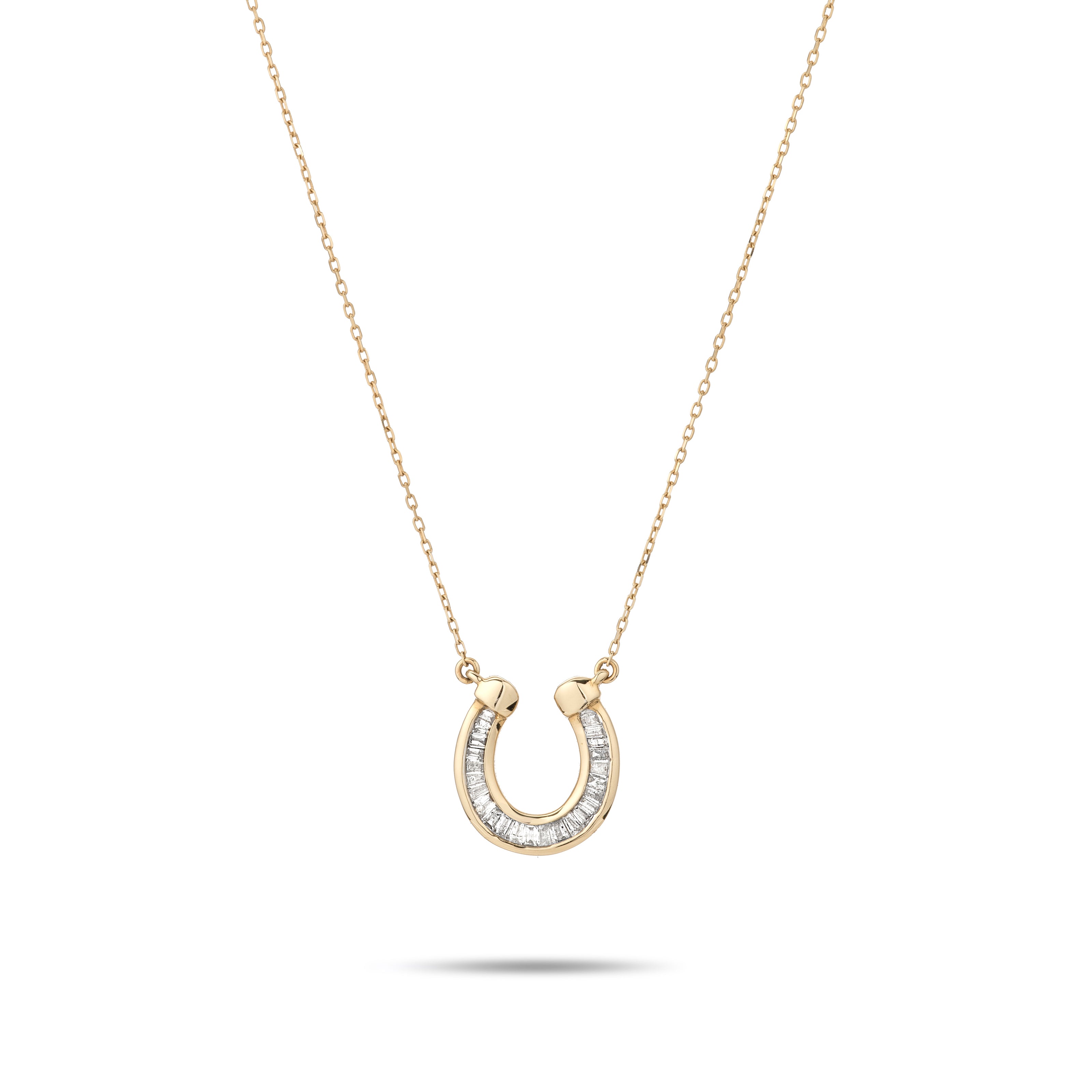 14k Diamond Horseshoe Necklace – KEILA