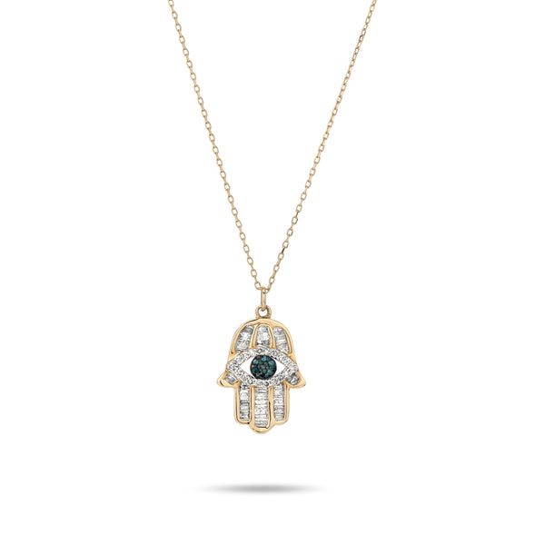 Opal and Diamond Hamsa Necklace – STONE AND STRAND