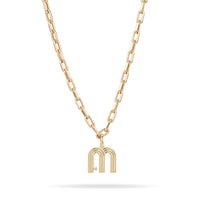 5.3mm Groovy Italian Chain Initial Necklace