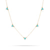 Turquoise + Round Diamond Chain Necklace