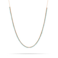 Turquoise + Diamond Half Riviera Necklace