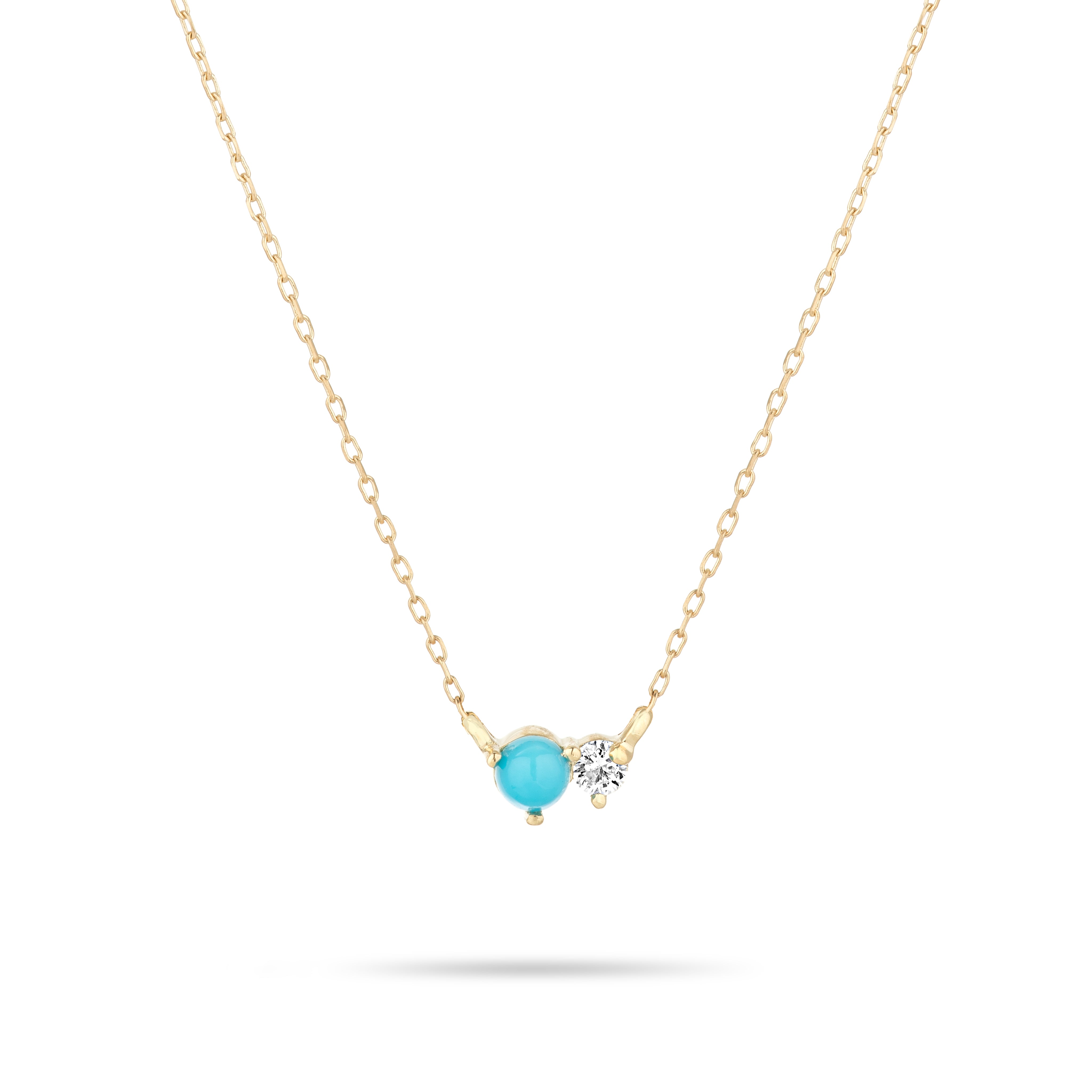 Turquoise + Diamond Lock Necklace